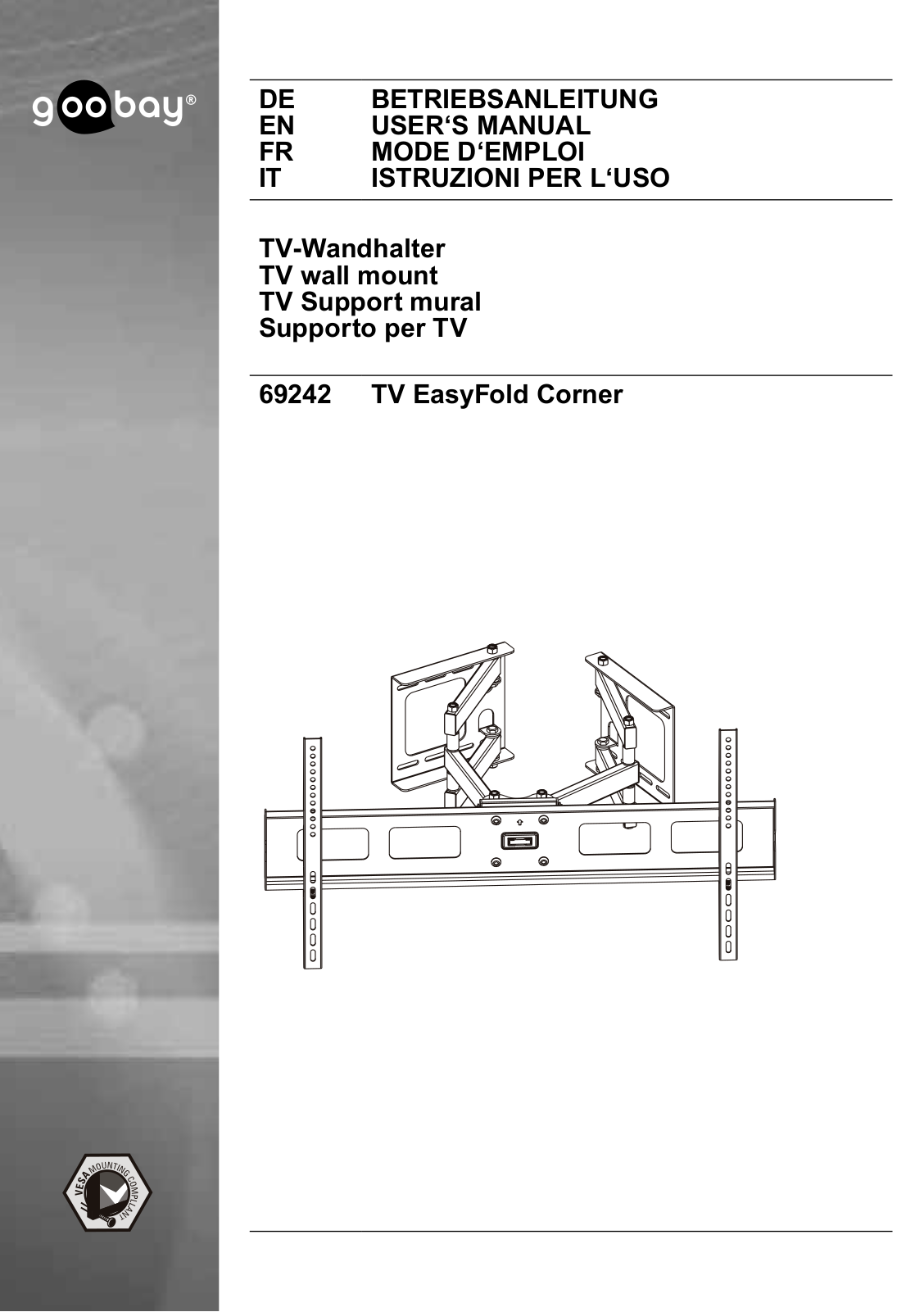 Goobay TV EasyFold Corner User Manual