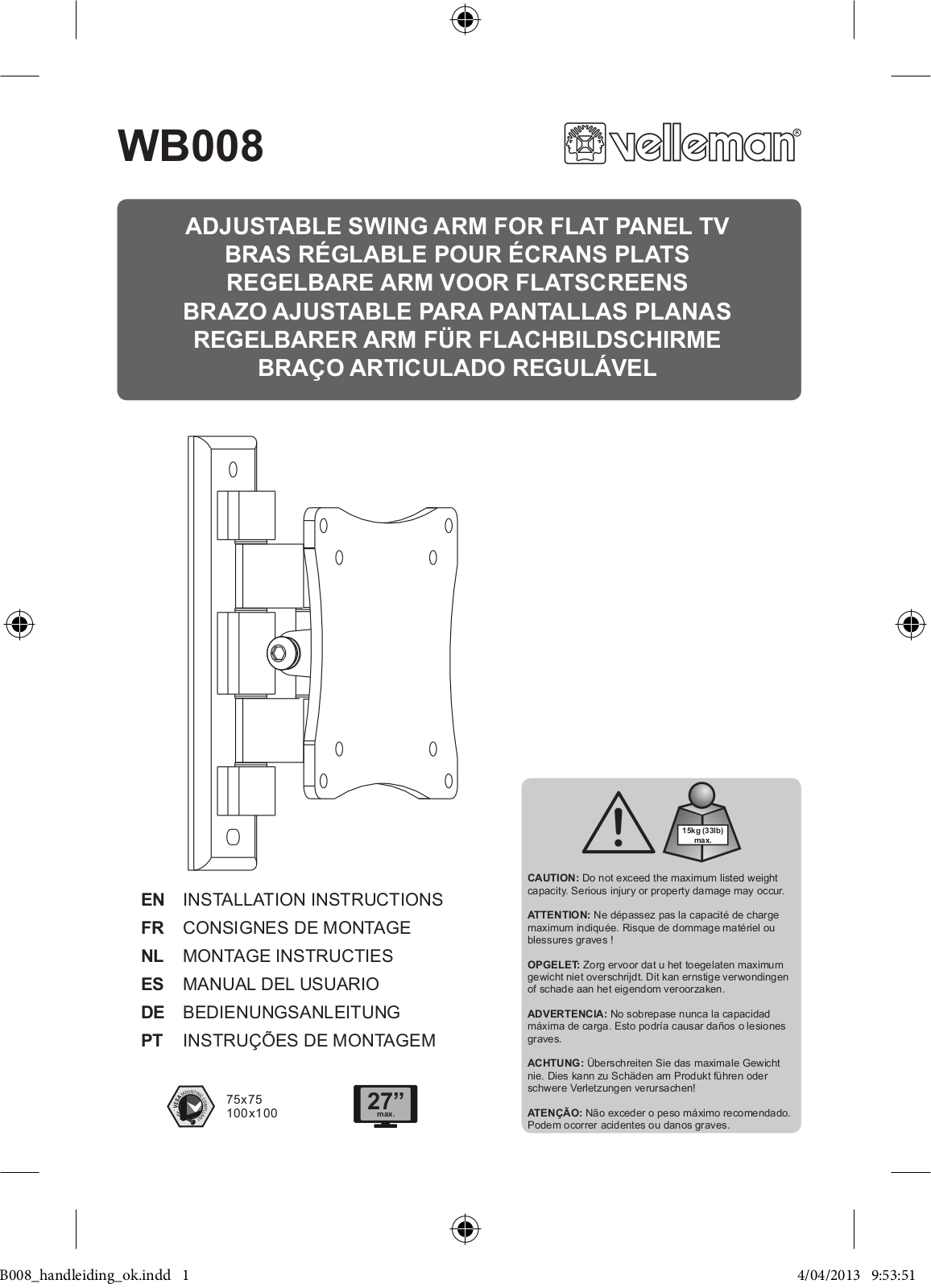 Velleman WB008 User Manual