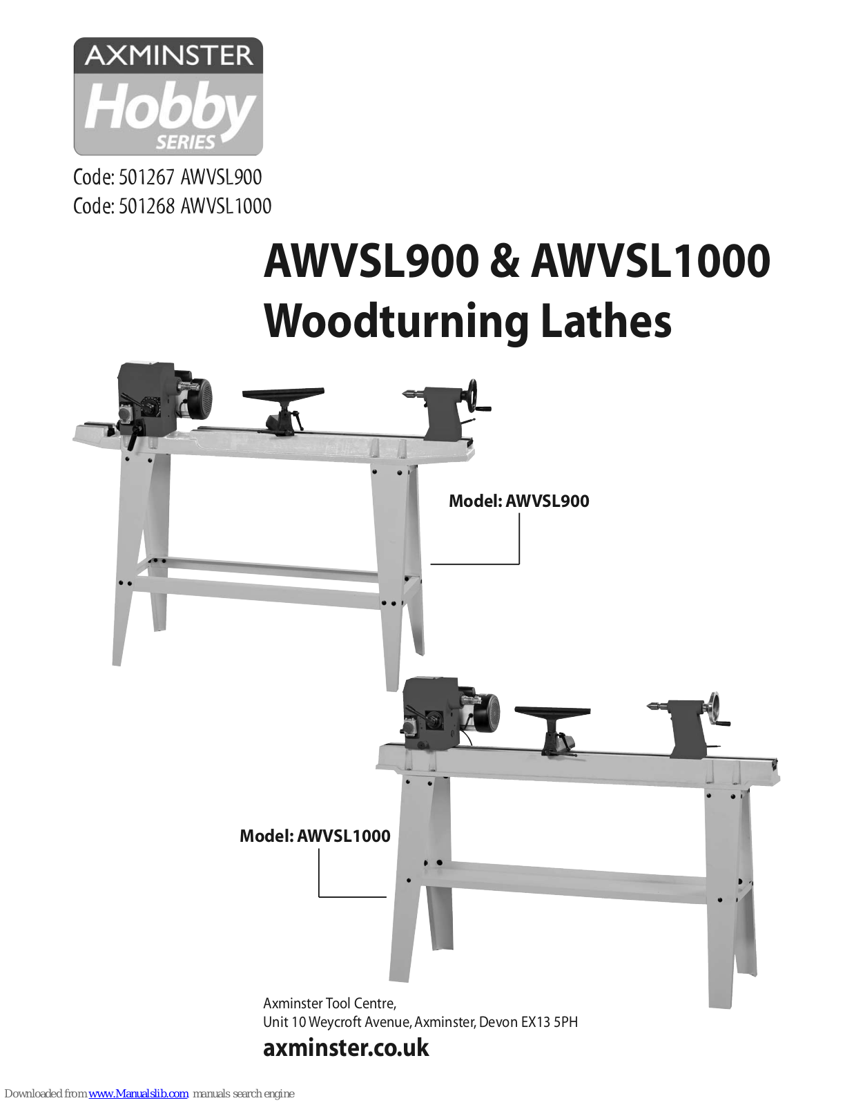 Axminster AWVSL900, AWVSL1000, 501268, 501267 User Manual - ManualMachine.com