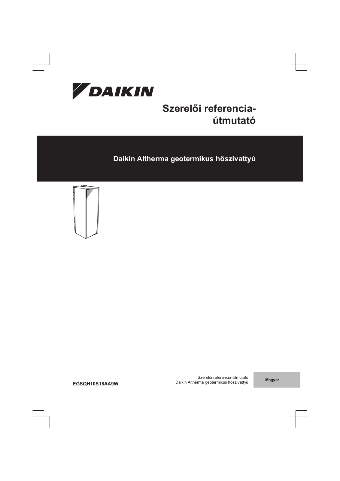 Daikin EGSQH10S18AA9W Installer reference guide