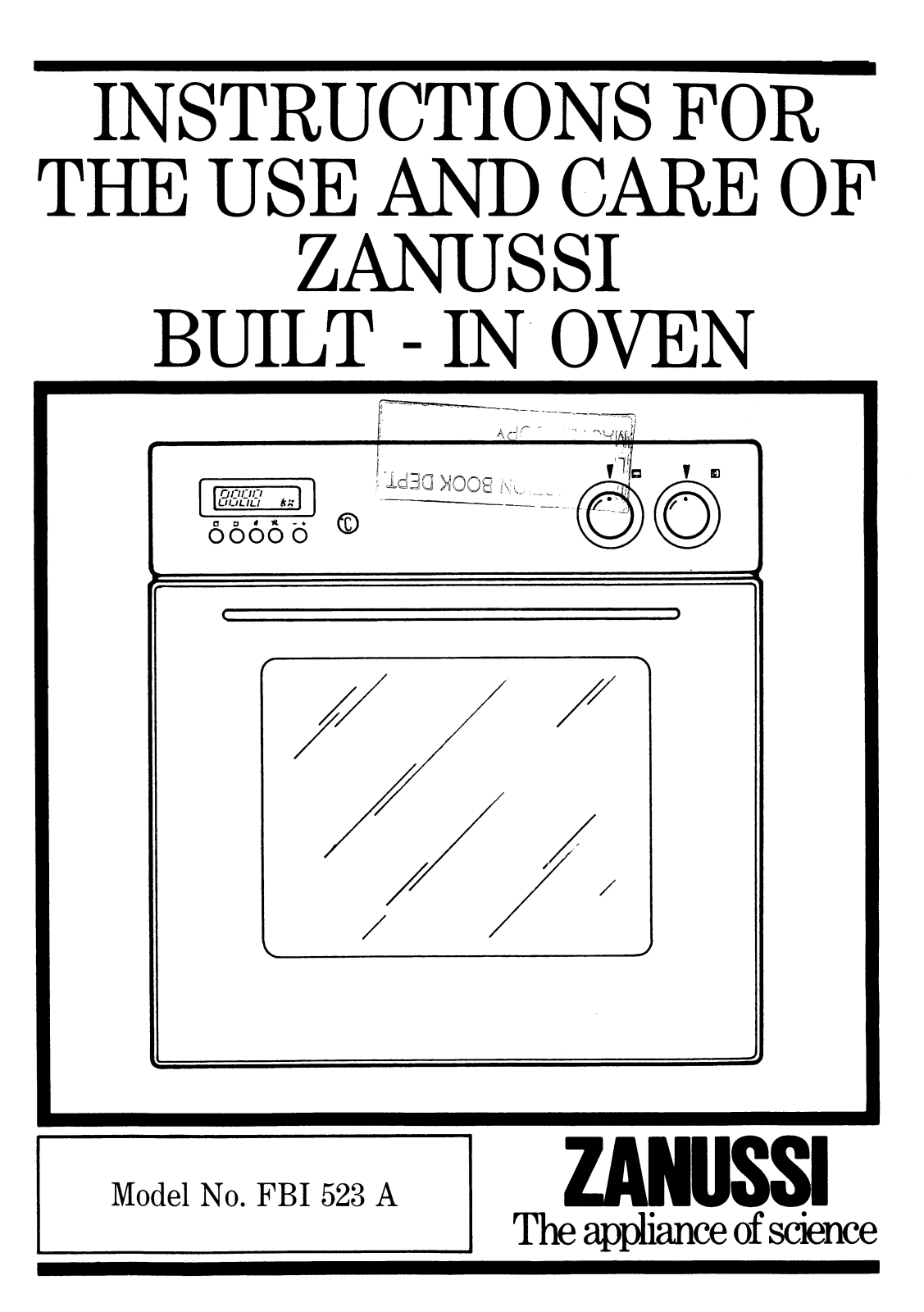 Zanussi FBI523-A-B, FBI523-A-W, FBI523-A, FBI523-A-X User Manual