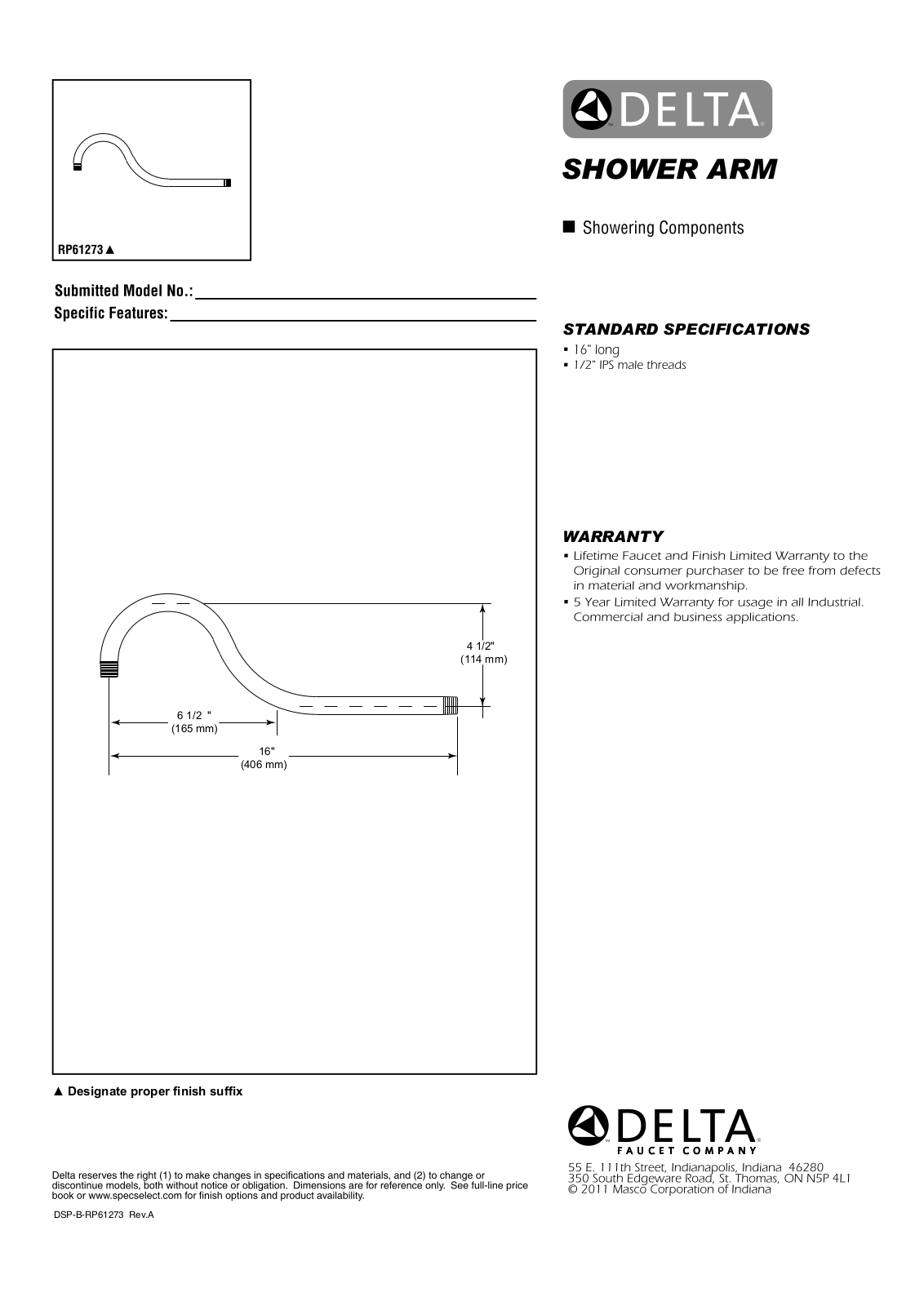 Factory Direct Hardware RP61273 User Manual