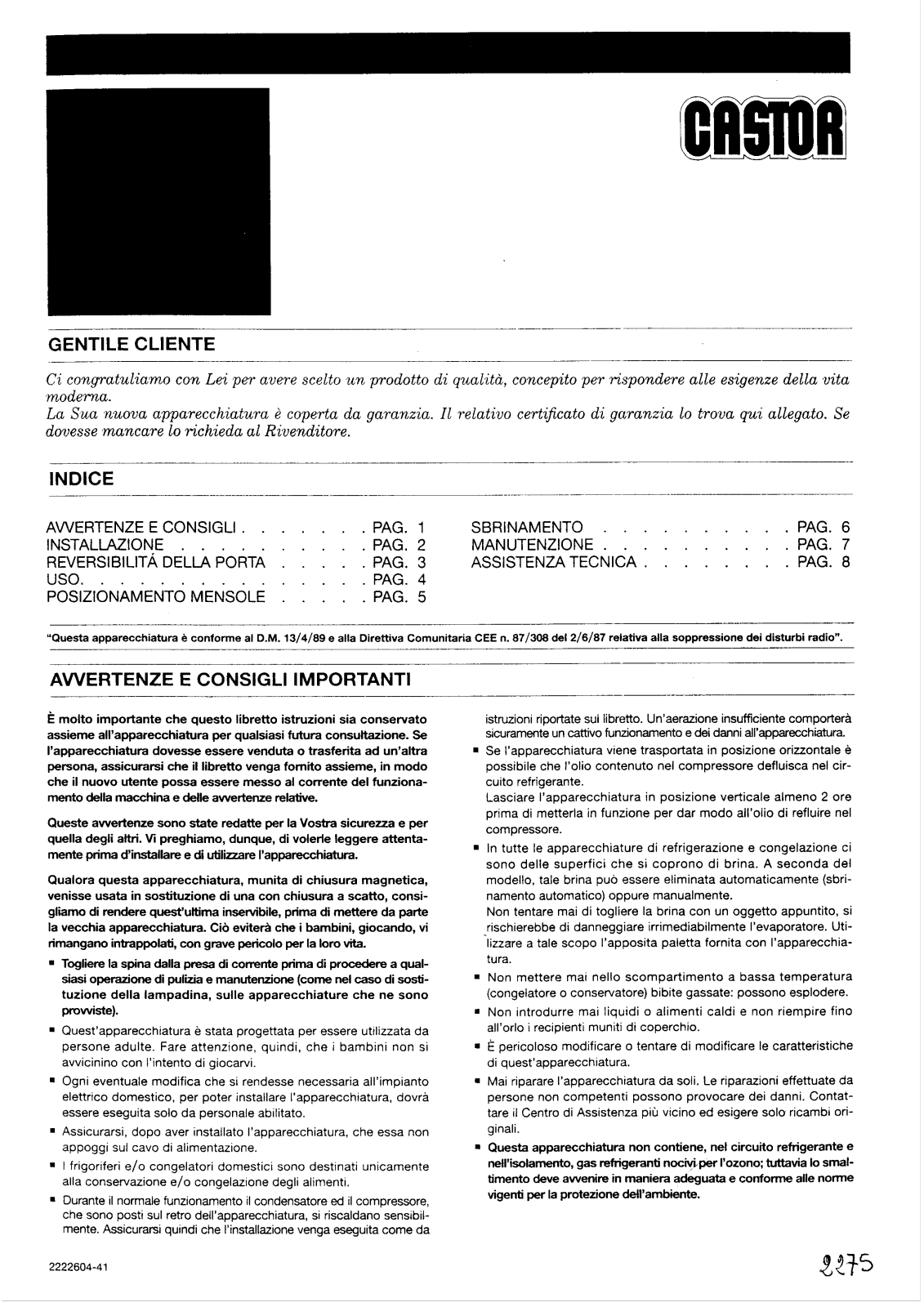 Castor CFT140 Instructions Manual