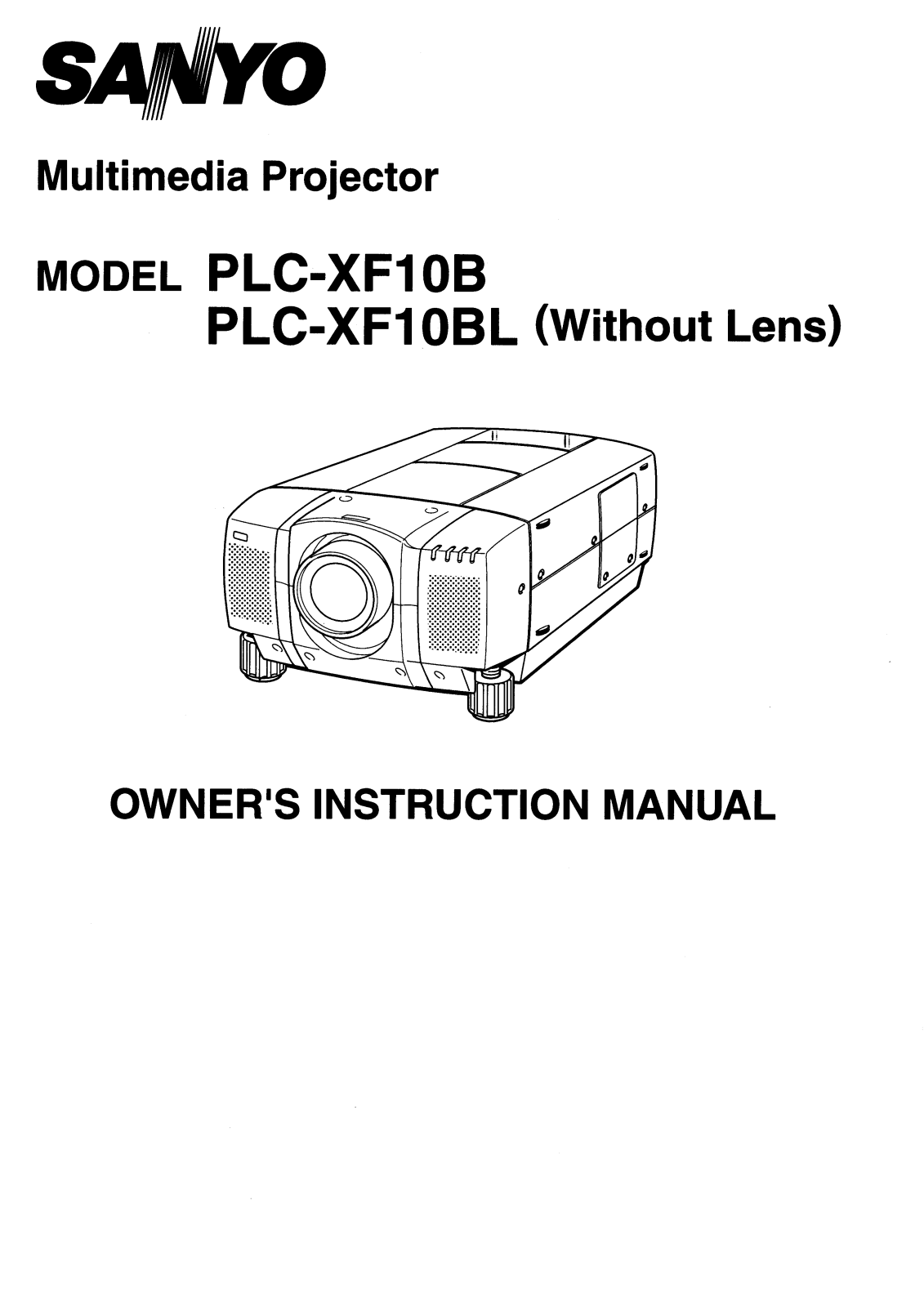 Sanyo PLC-XF10B, PLC-XF10BL Instruction Manual