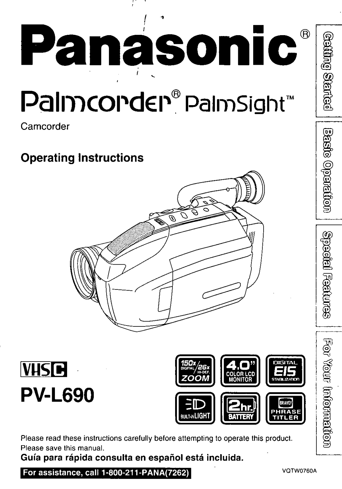 Panasonic PV-L690 Operating Instruction