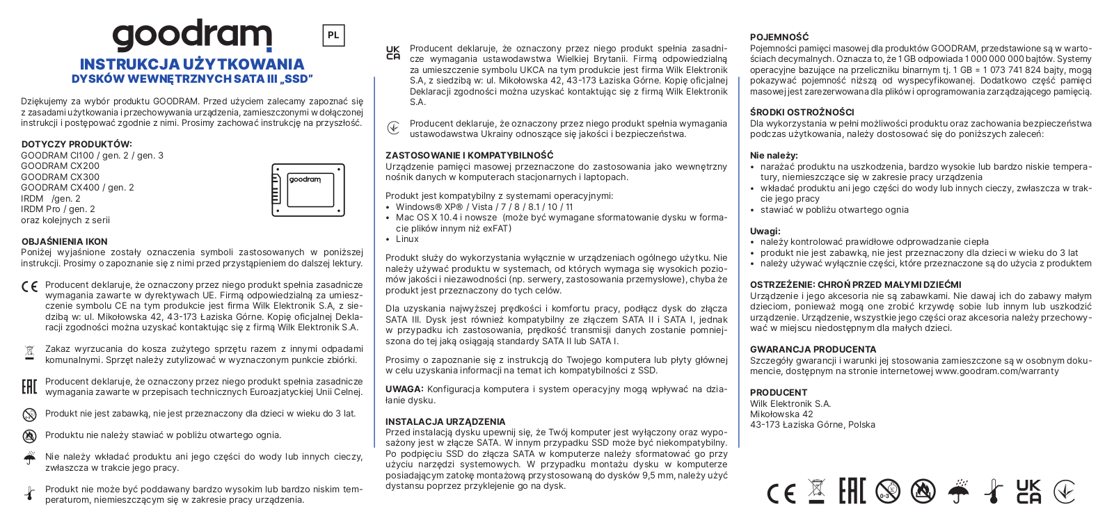 GOODRAM CX400 Gen. 2, CL100 Gen. 3 User guide - ManualMachine.com