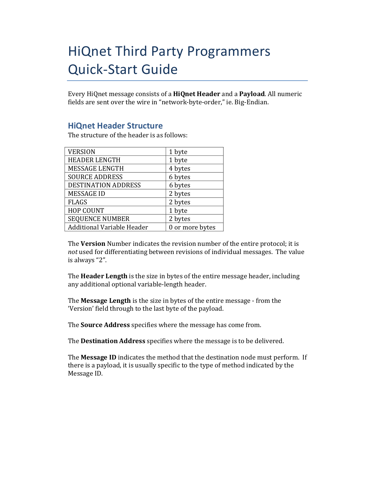 JBL HiQnet Performance Manager HiQnet third-party programmers quick-start guide