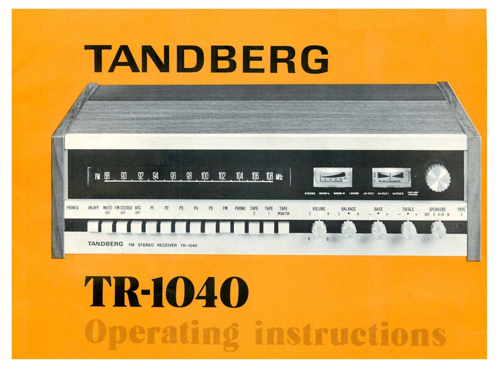 Tandberg TR-1040 Owners Manual