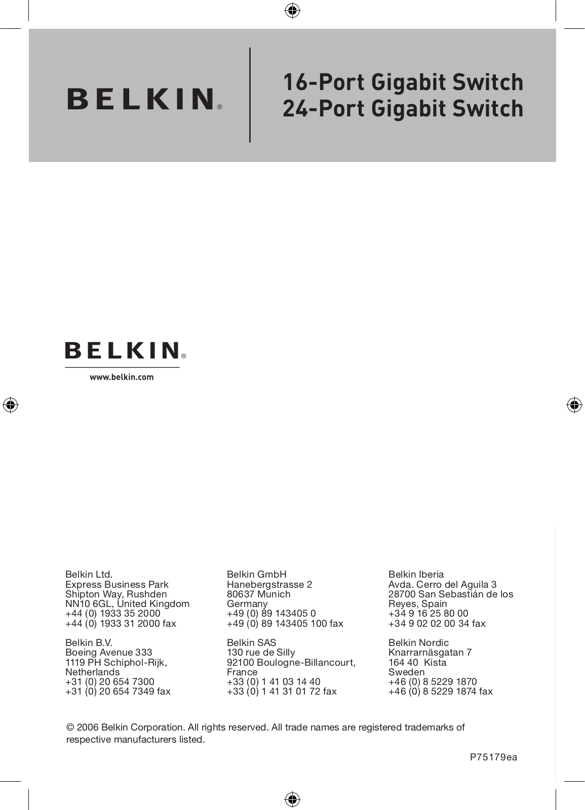 Belkin P75179ea User Manual