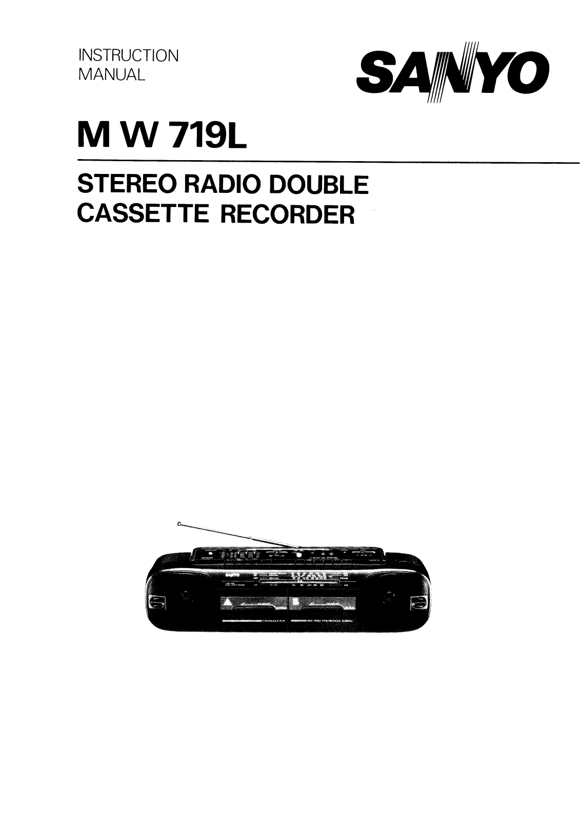 Sanyo M W719L Instruction Manual