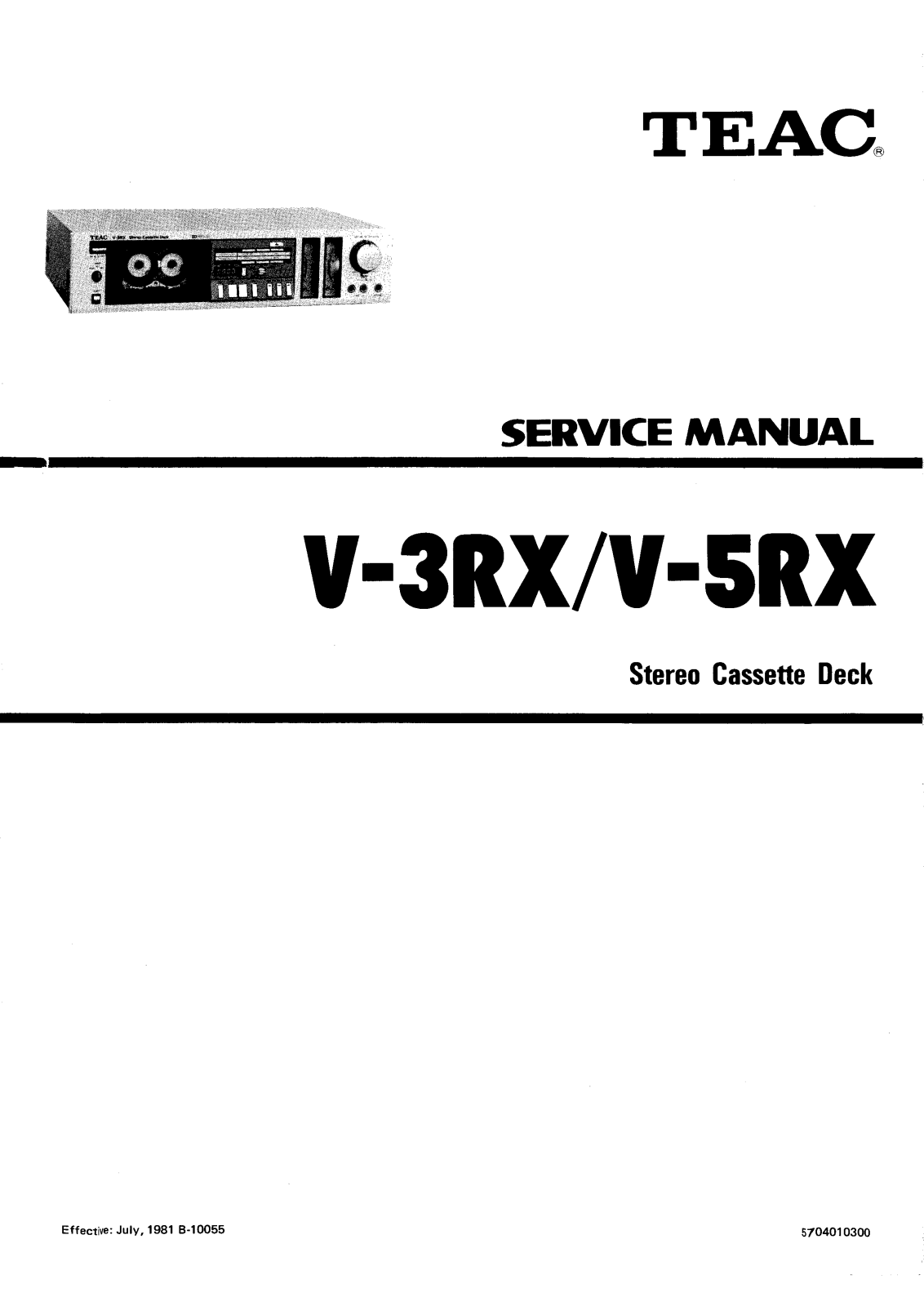 TEAC V-3-RX, V-5-RX Service manual