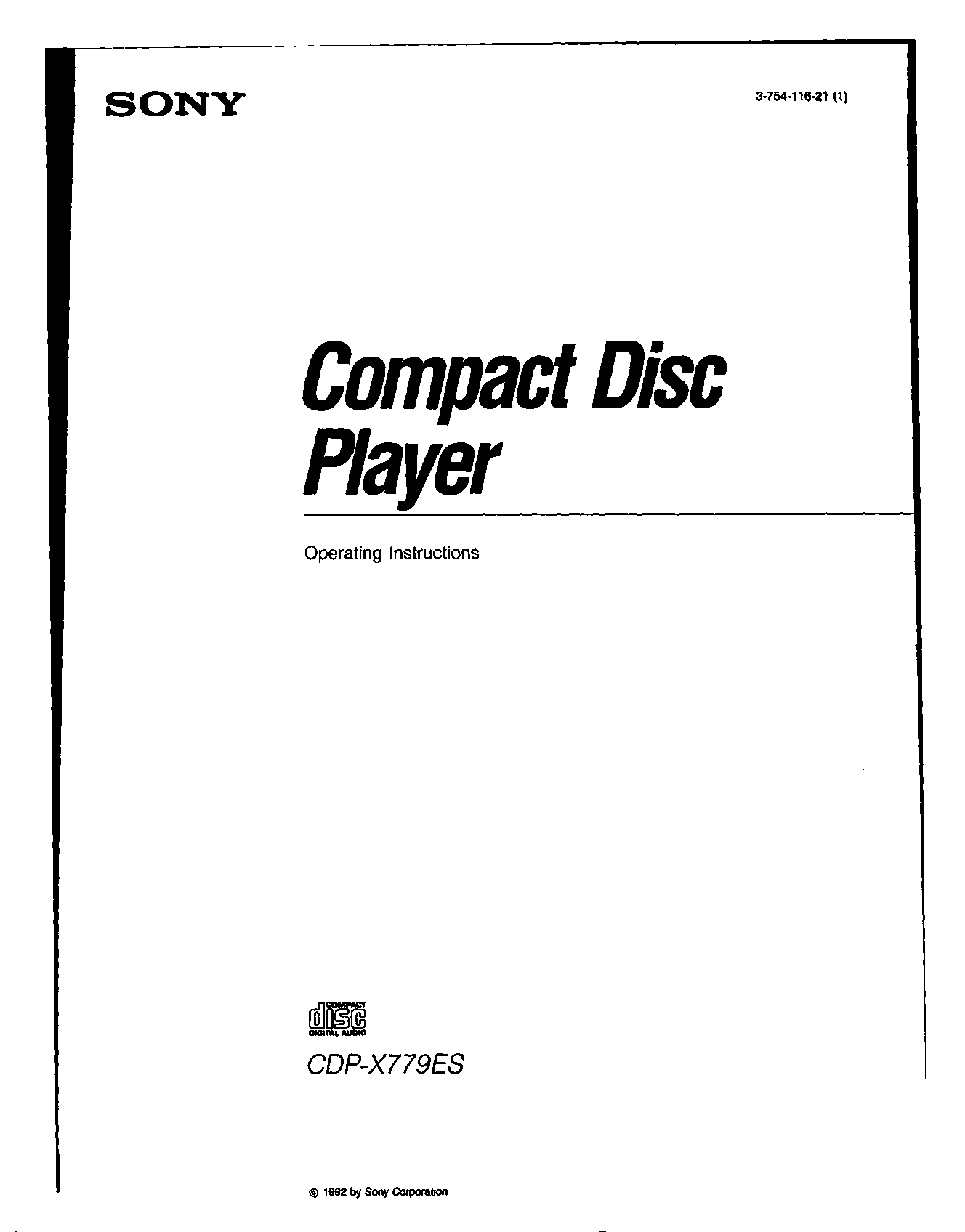 Sony CDP-X779ES User Manual