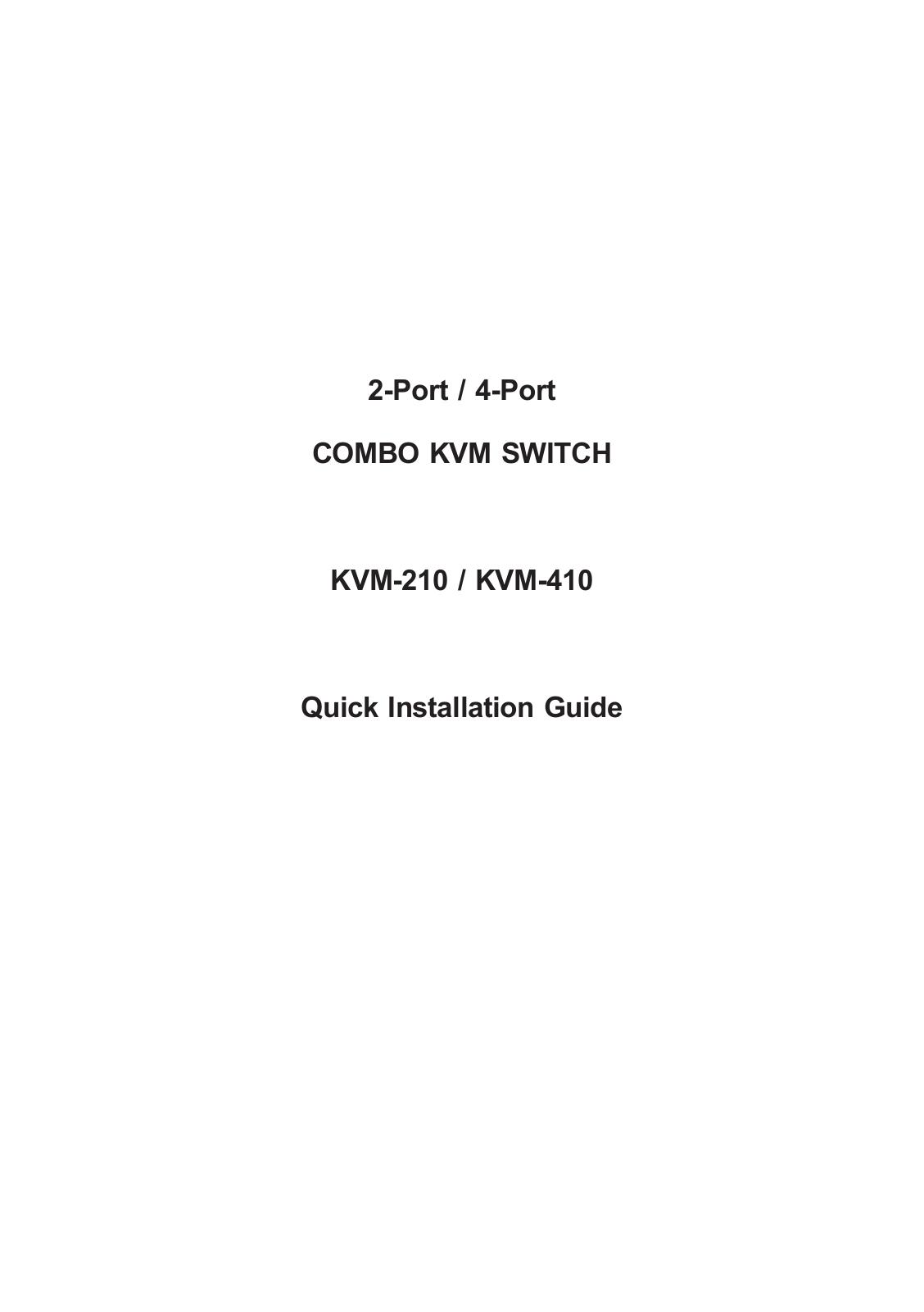 PLANET KVM-210 User Manual