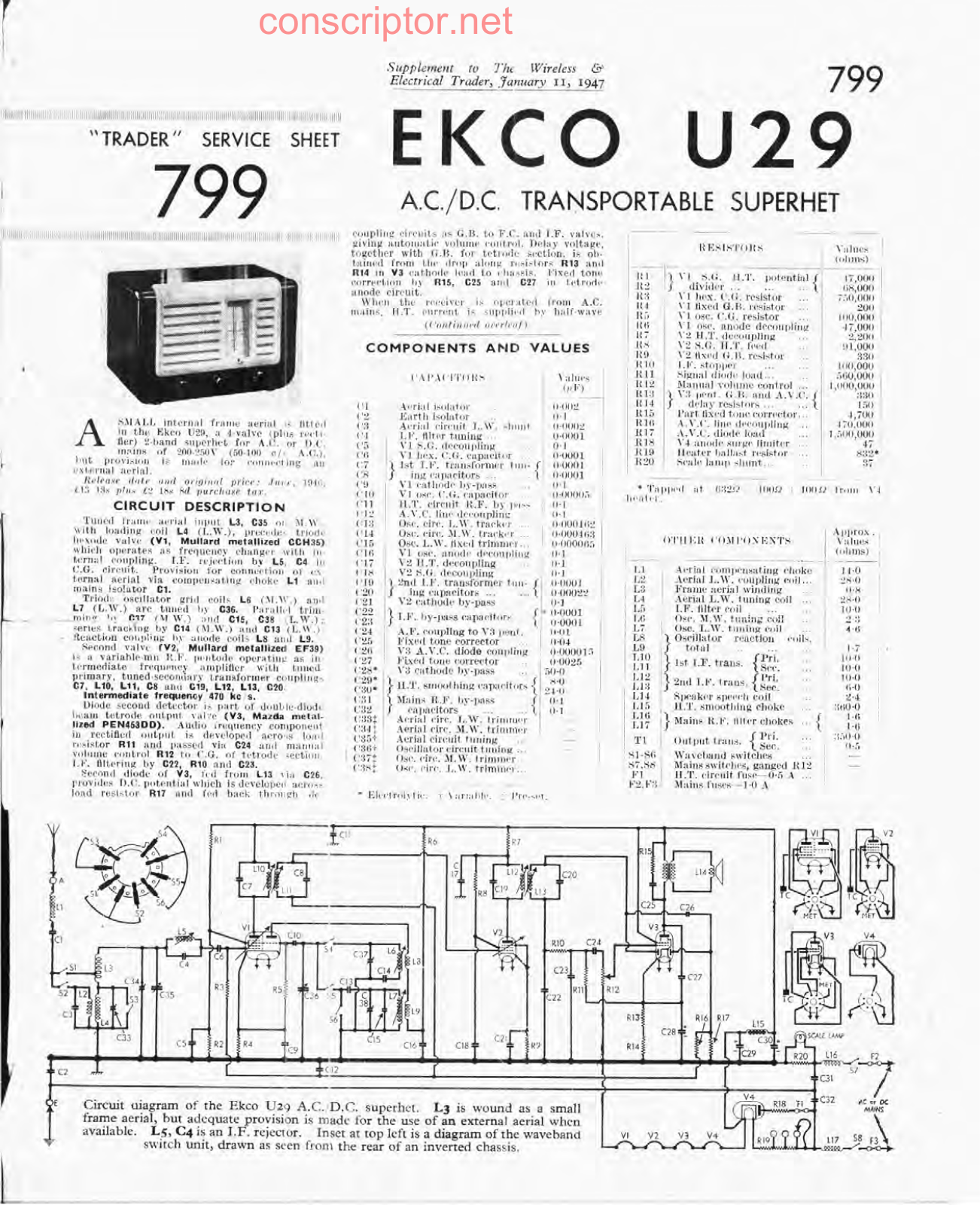 EKCO U29 Service manual