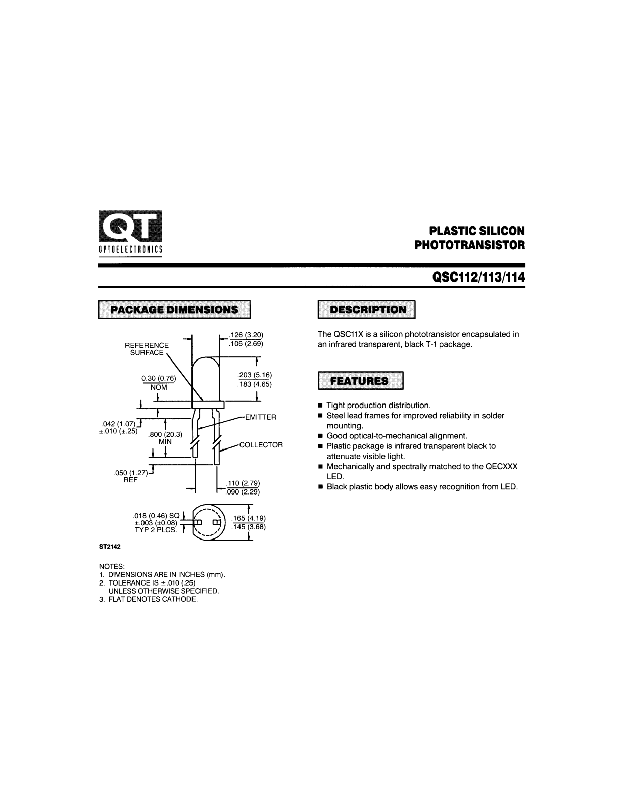 QT QSC112, QSC113, QSC114 Datasheet