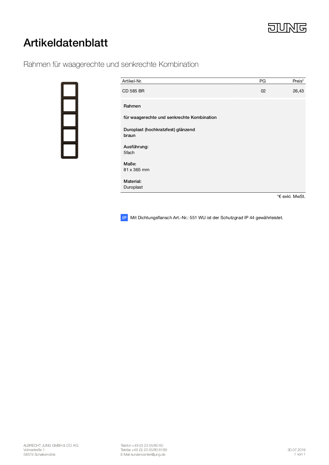 Jung CD 585 BR User Manual