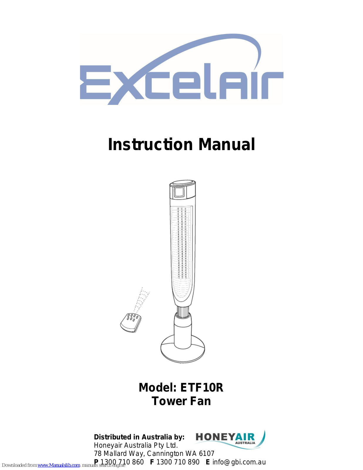 Excelair ETF10R Instruction Manual