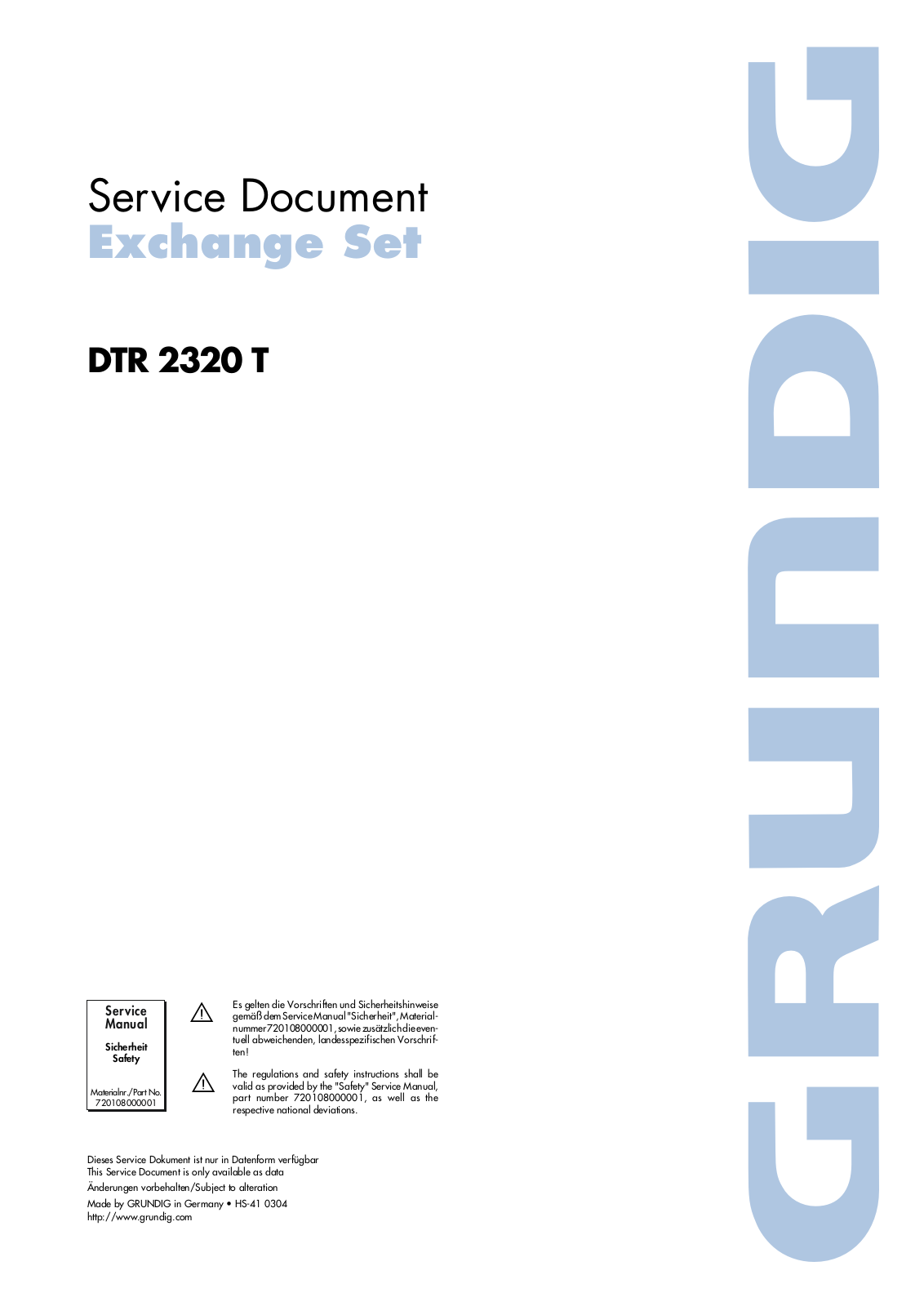 Grundig DTR2320T Schematic