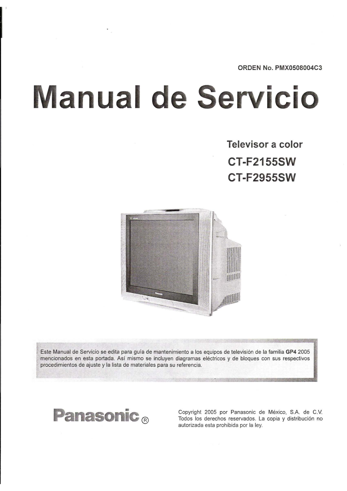 Panasonic CTF2155SW, CTF2955SW Service Manual