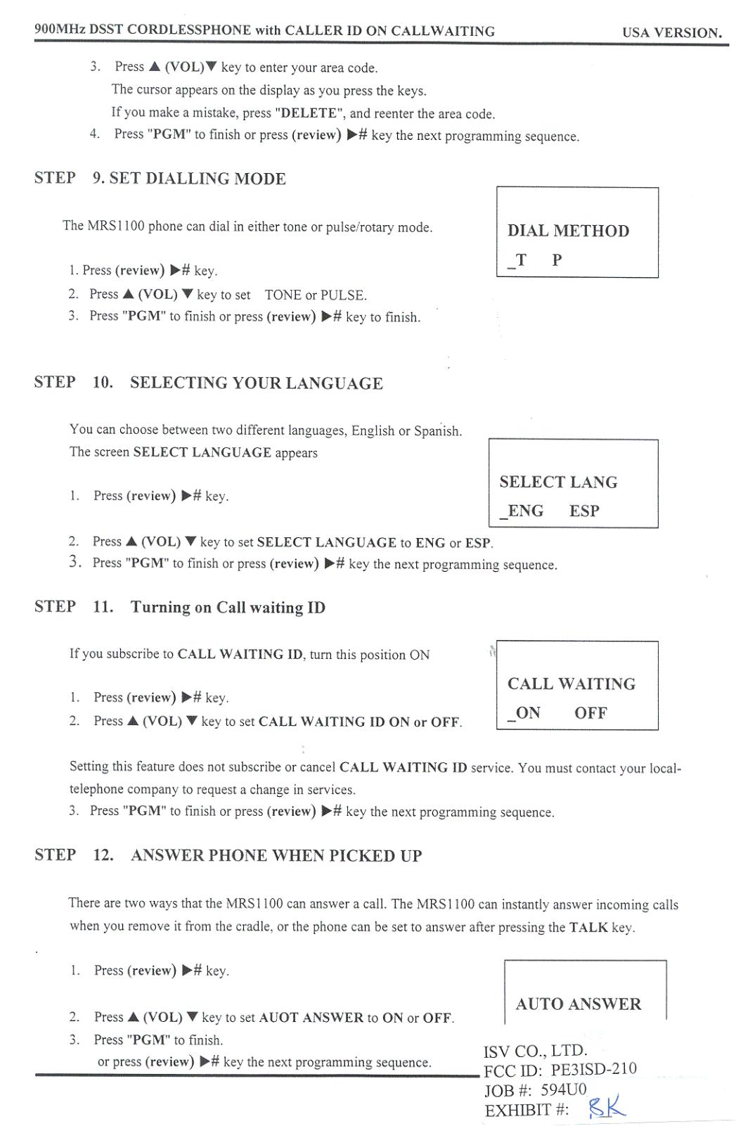 ISV ISD-210 Users Manual