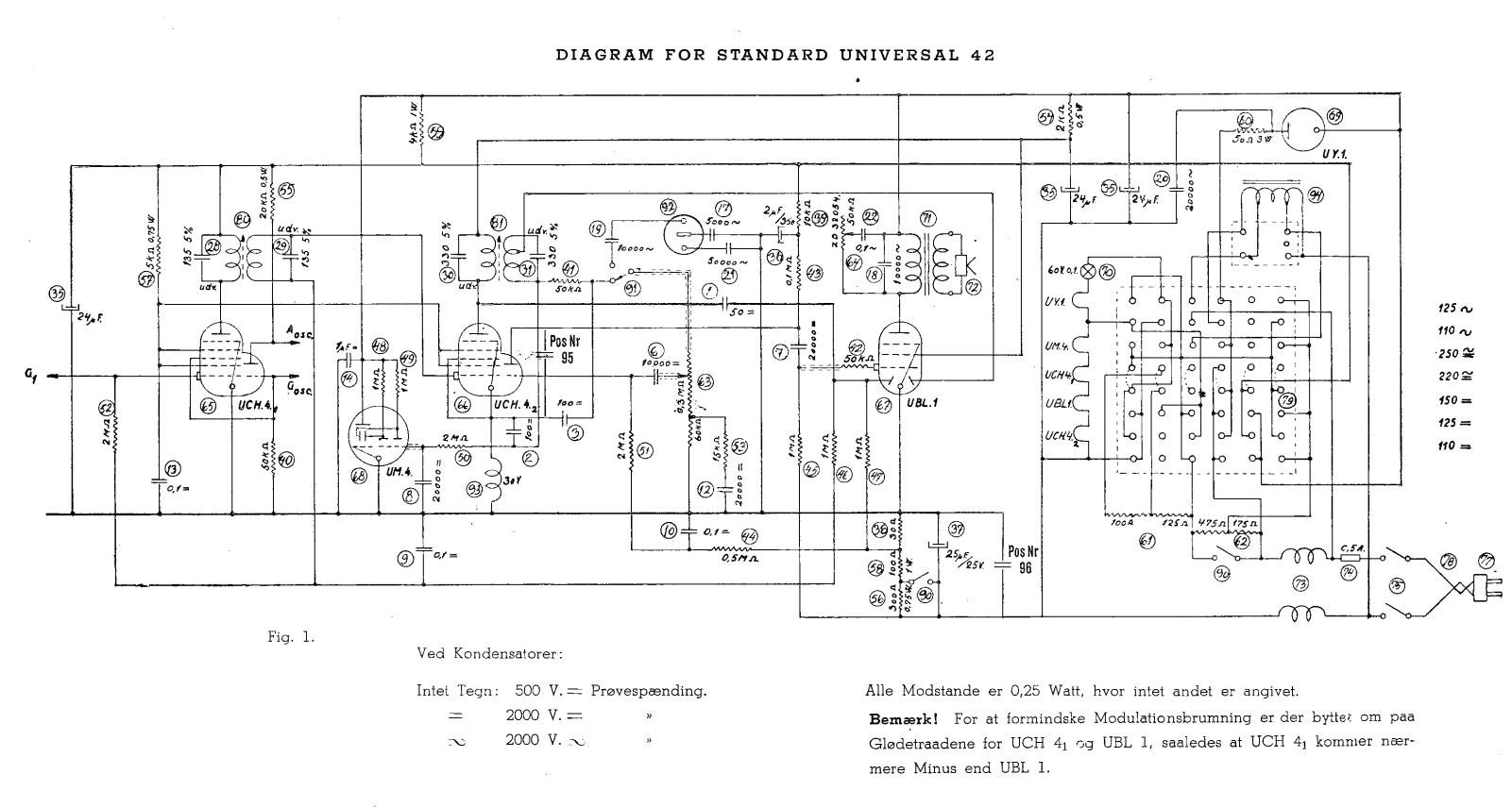 Bang Olufsen U-42 Schematic