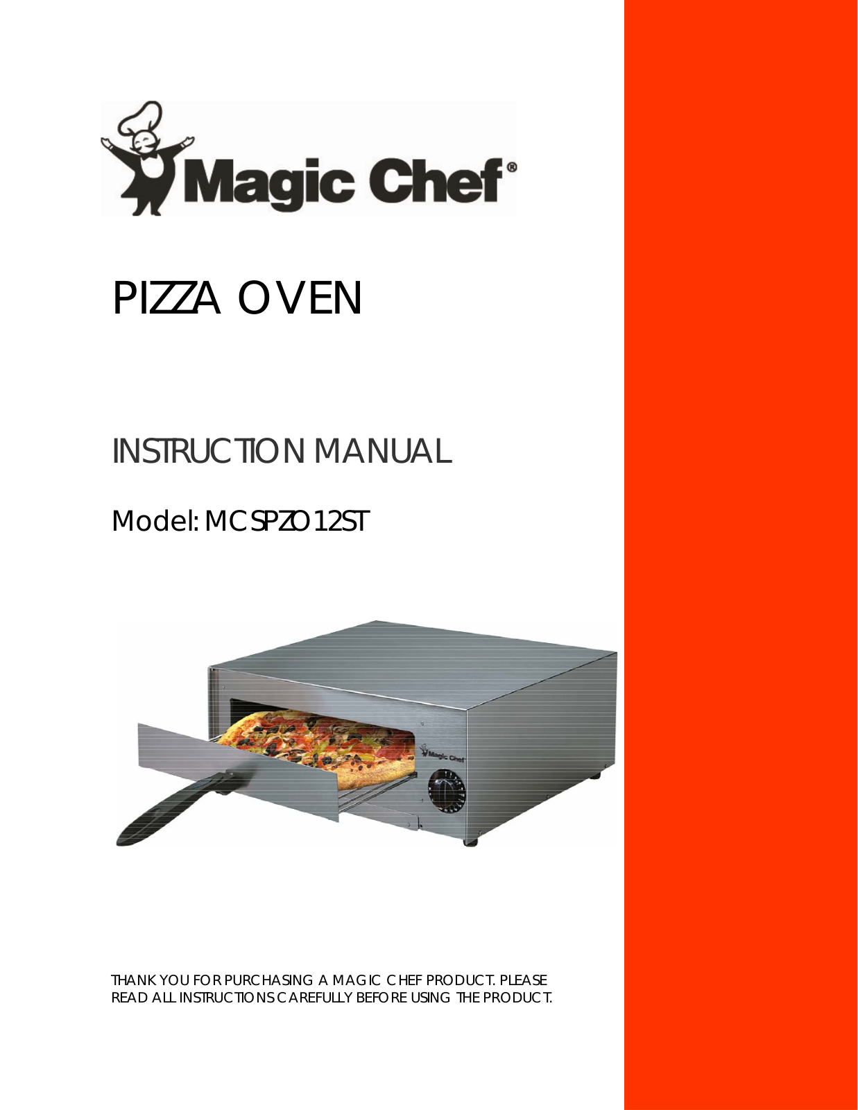 Magic Chef MCSPZO12ST User Manual