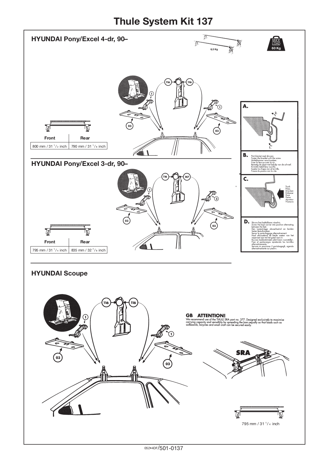 Thule 137 User Manual