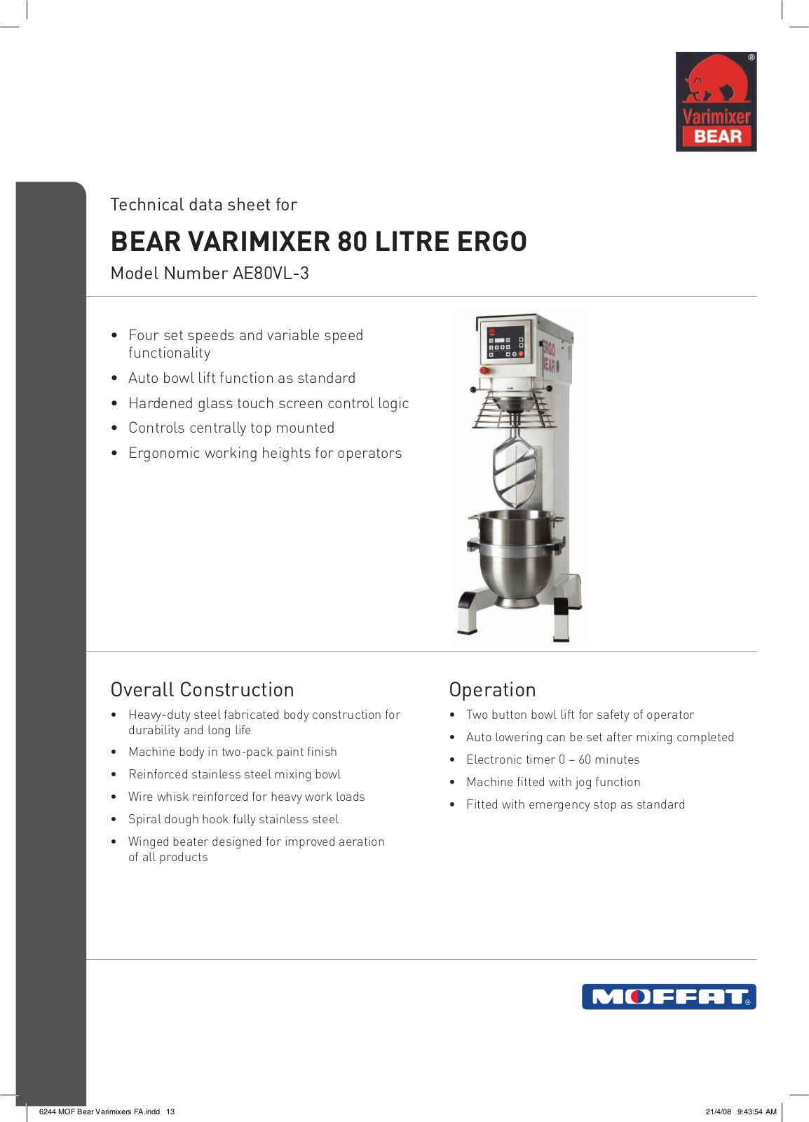 Varimixer AE80VL-3 User Manual