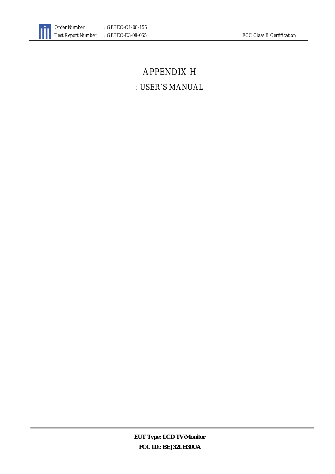 LG 32LH30UA Users manual