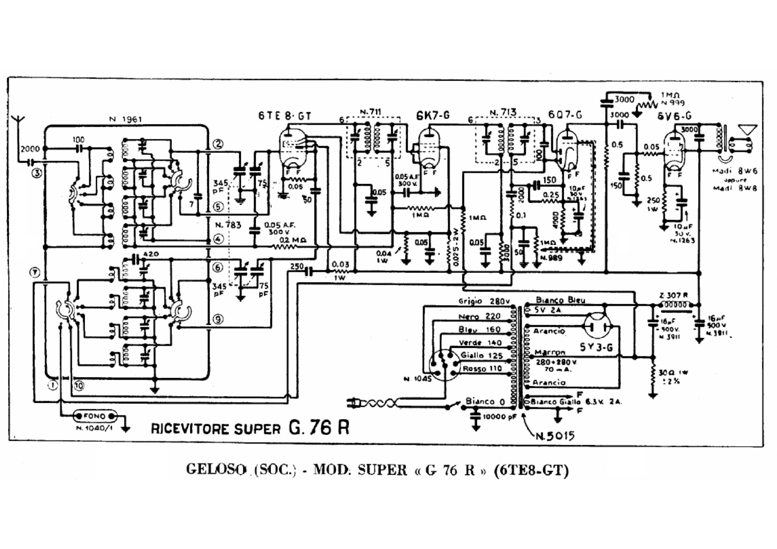 Geloso g76r (6te8gt) schematic