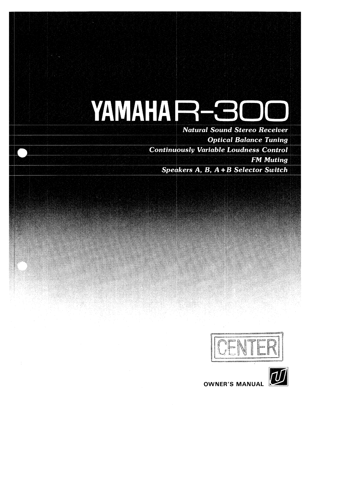 Yamaha R300 User Manual