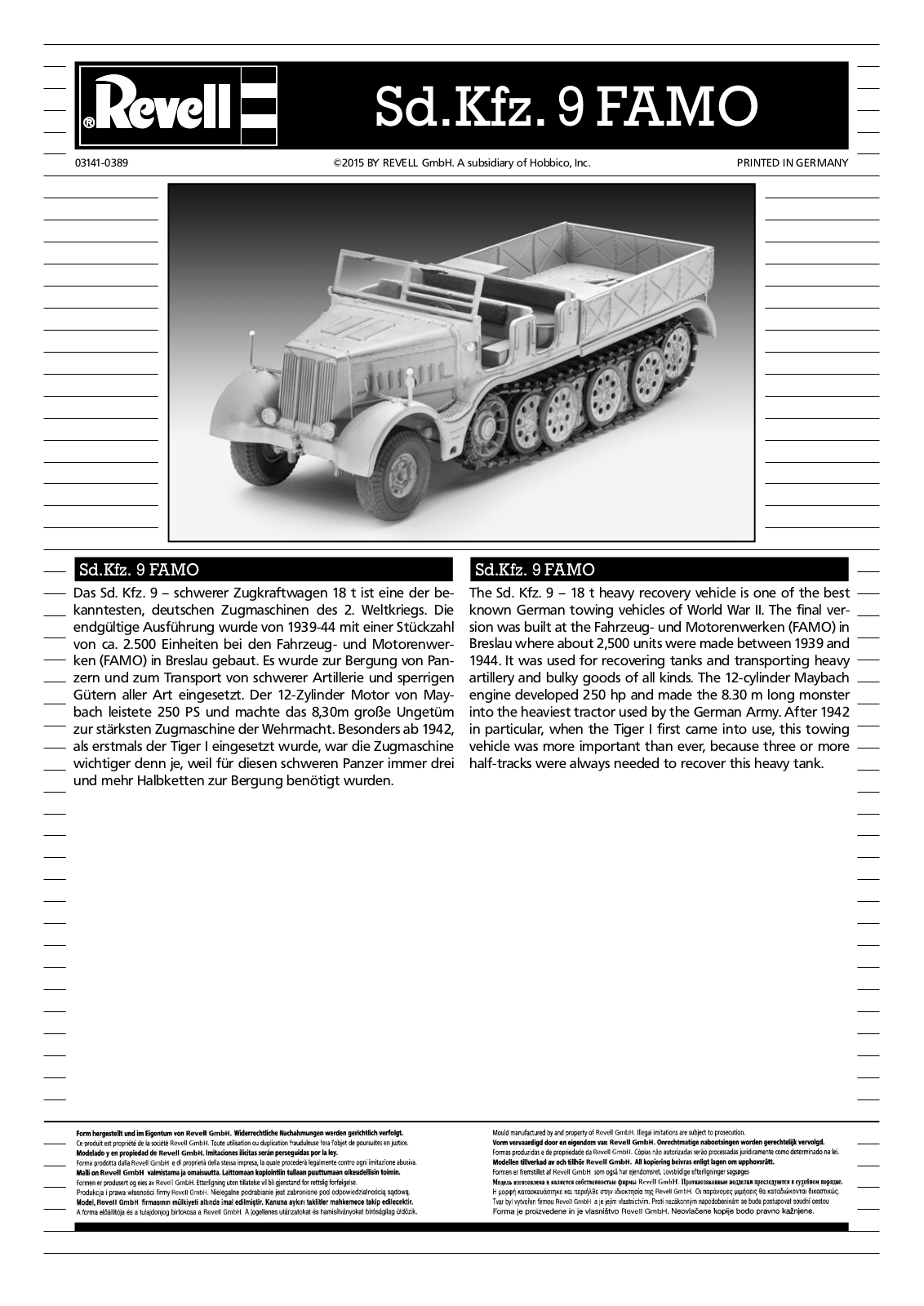 REVELL Sd.Kfz. 250 Half-Track User Manual