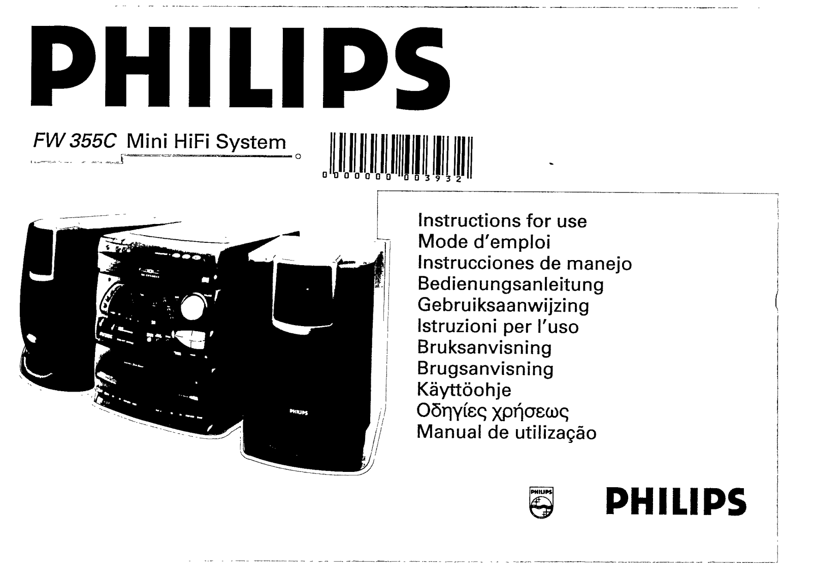 Philips FW355C/37, FW355C/25G, FW355C/22S, FW355C/22K, FW355C/22G User Manual