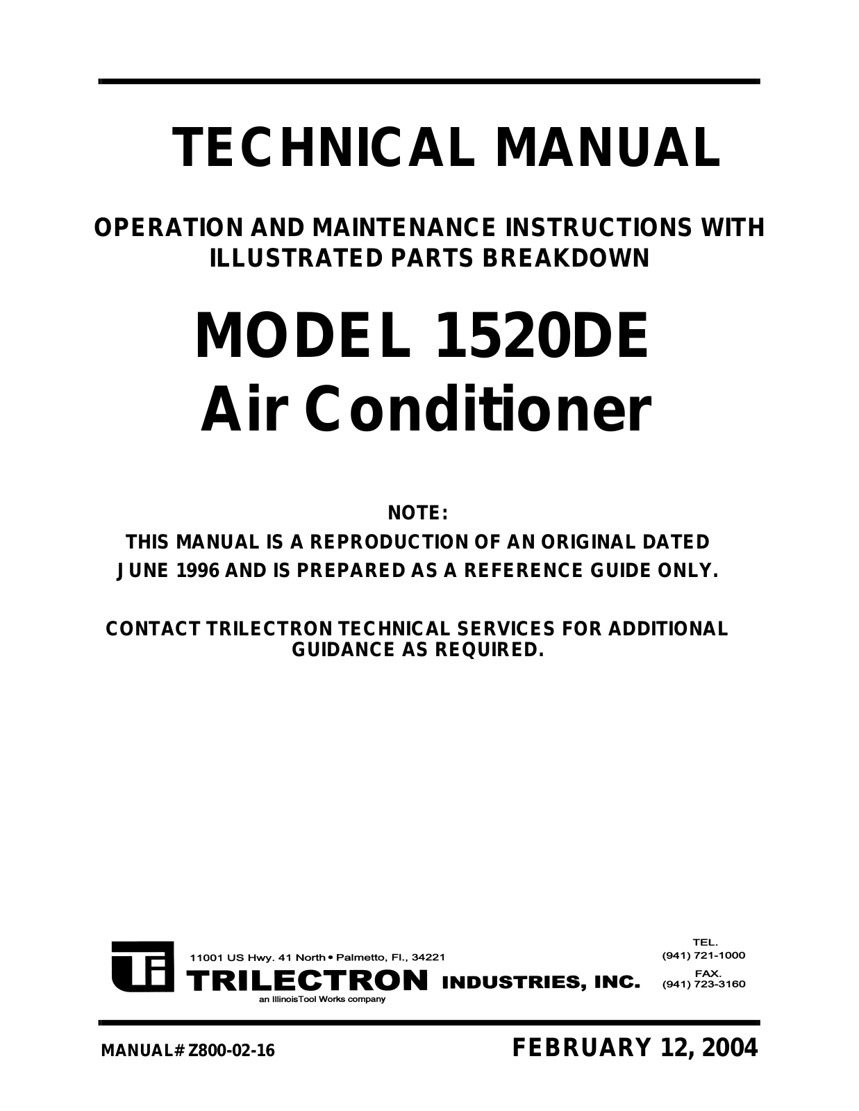 TRILECTRON 1520DE Technical Manual - ManualMachine.com