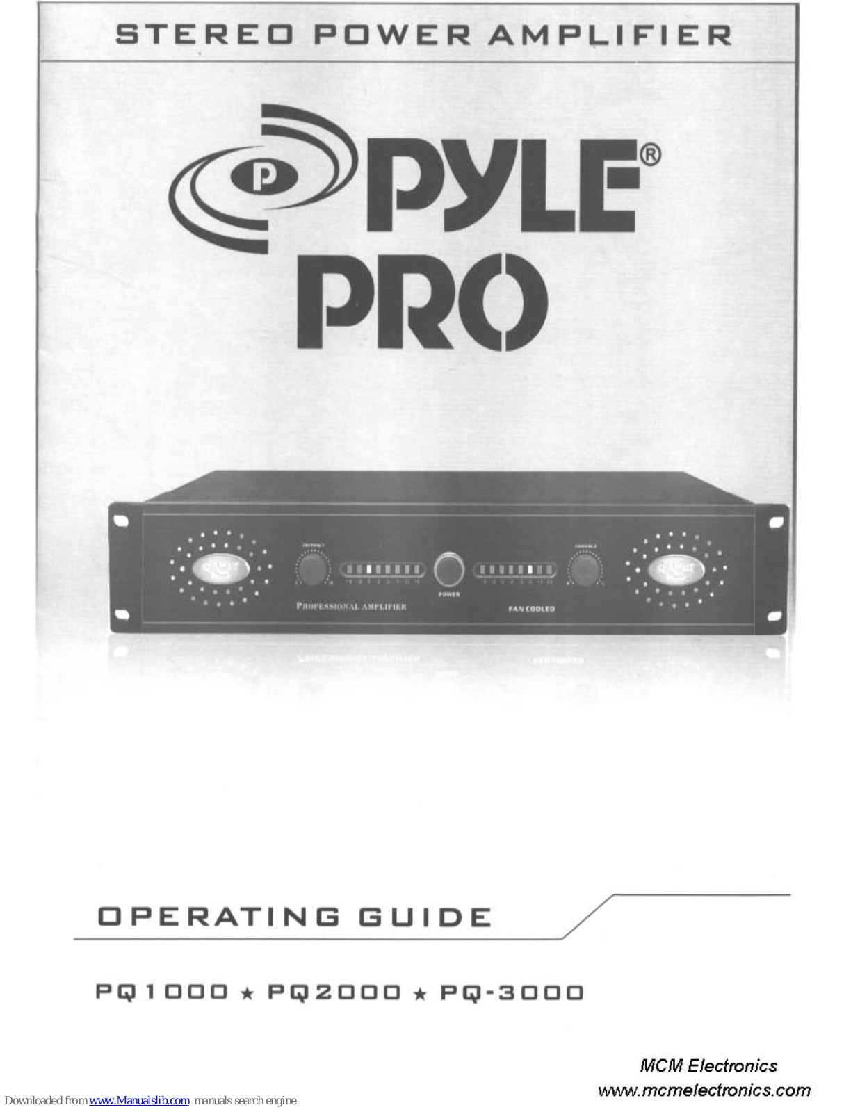 Pyle PQ1000, PQ2000, PQ3000 Operating Instructions Manual - ManualMachine.com