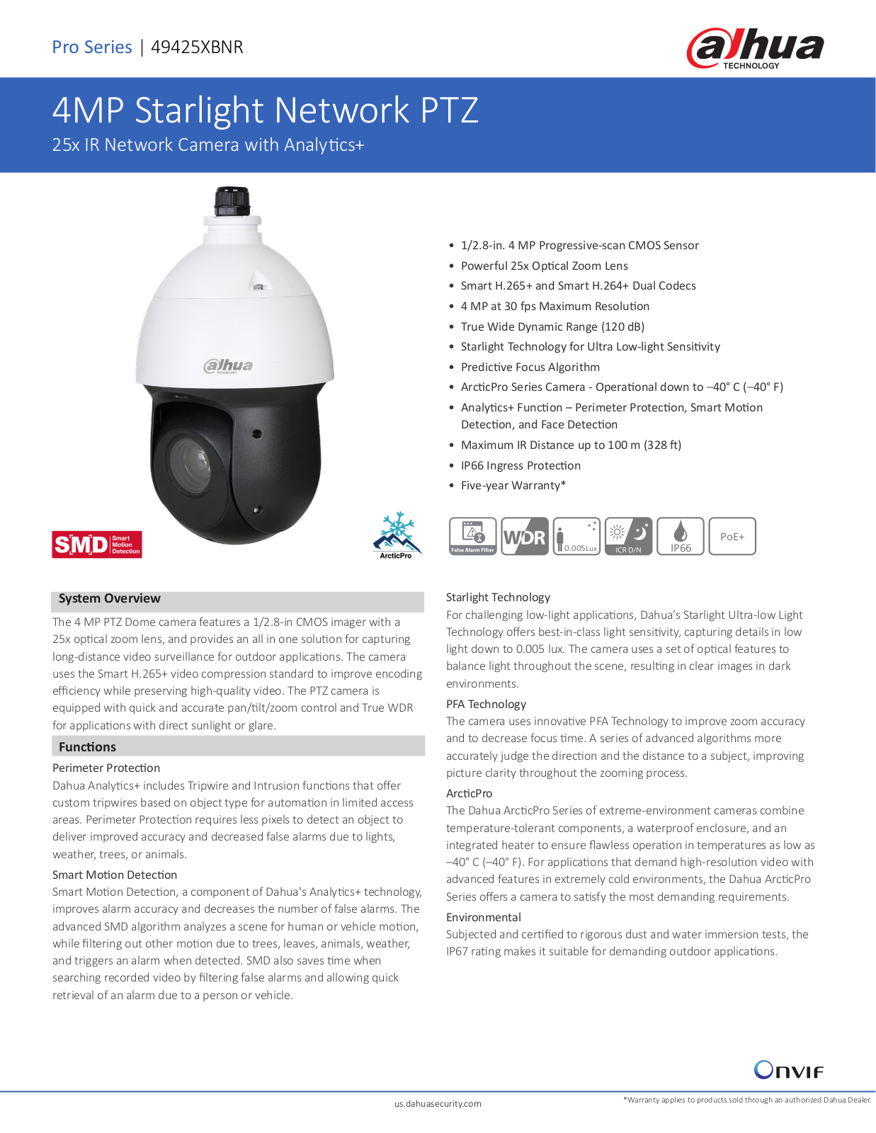 Dahua 49425XBNR Datasheet