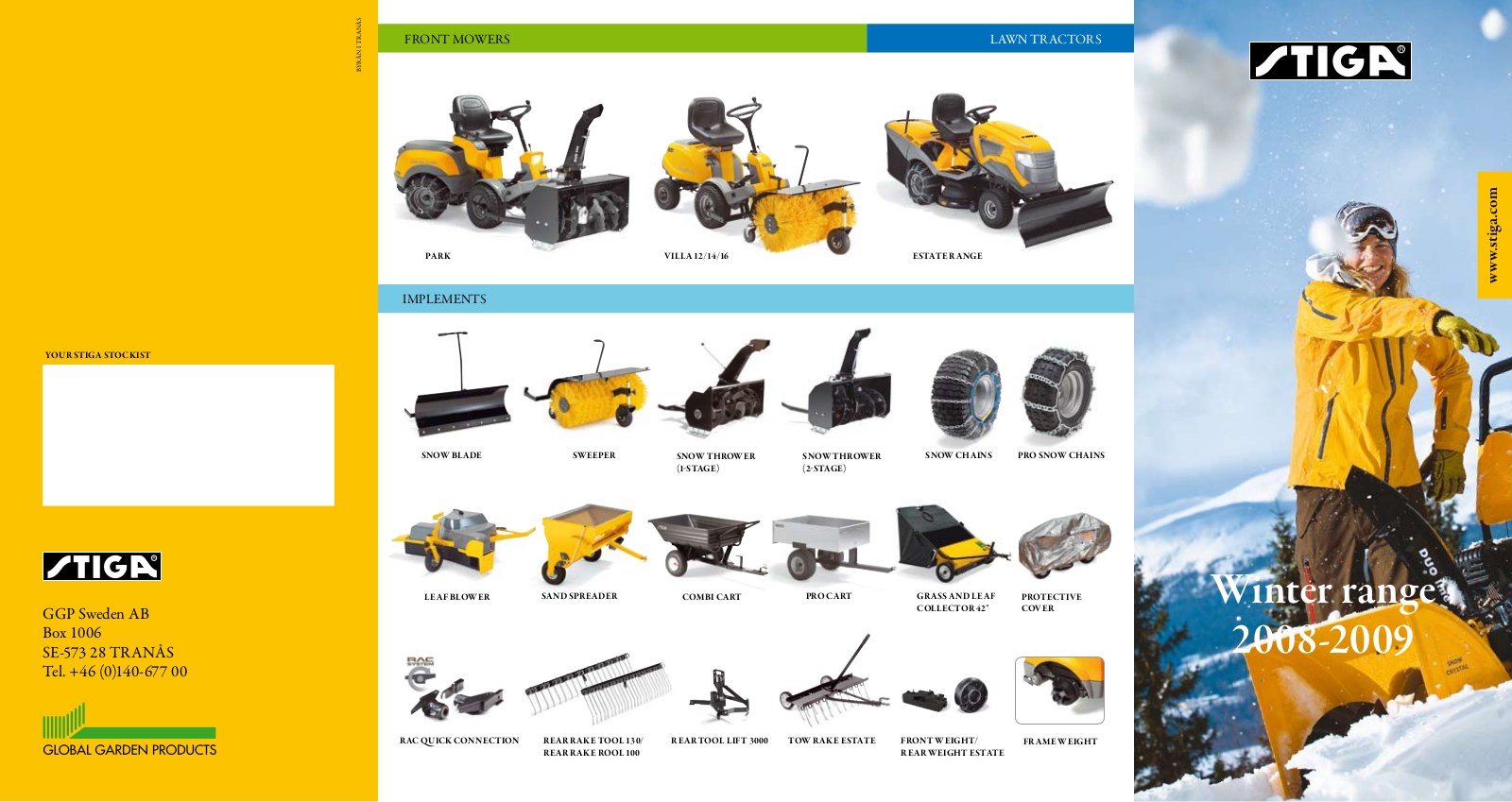 Stiga Villa 12, Villa 16, Rear Rake Tool 100, Villa 14, Rear Tool Lift 3000 User Manual