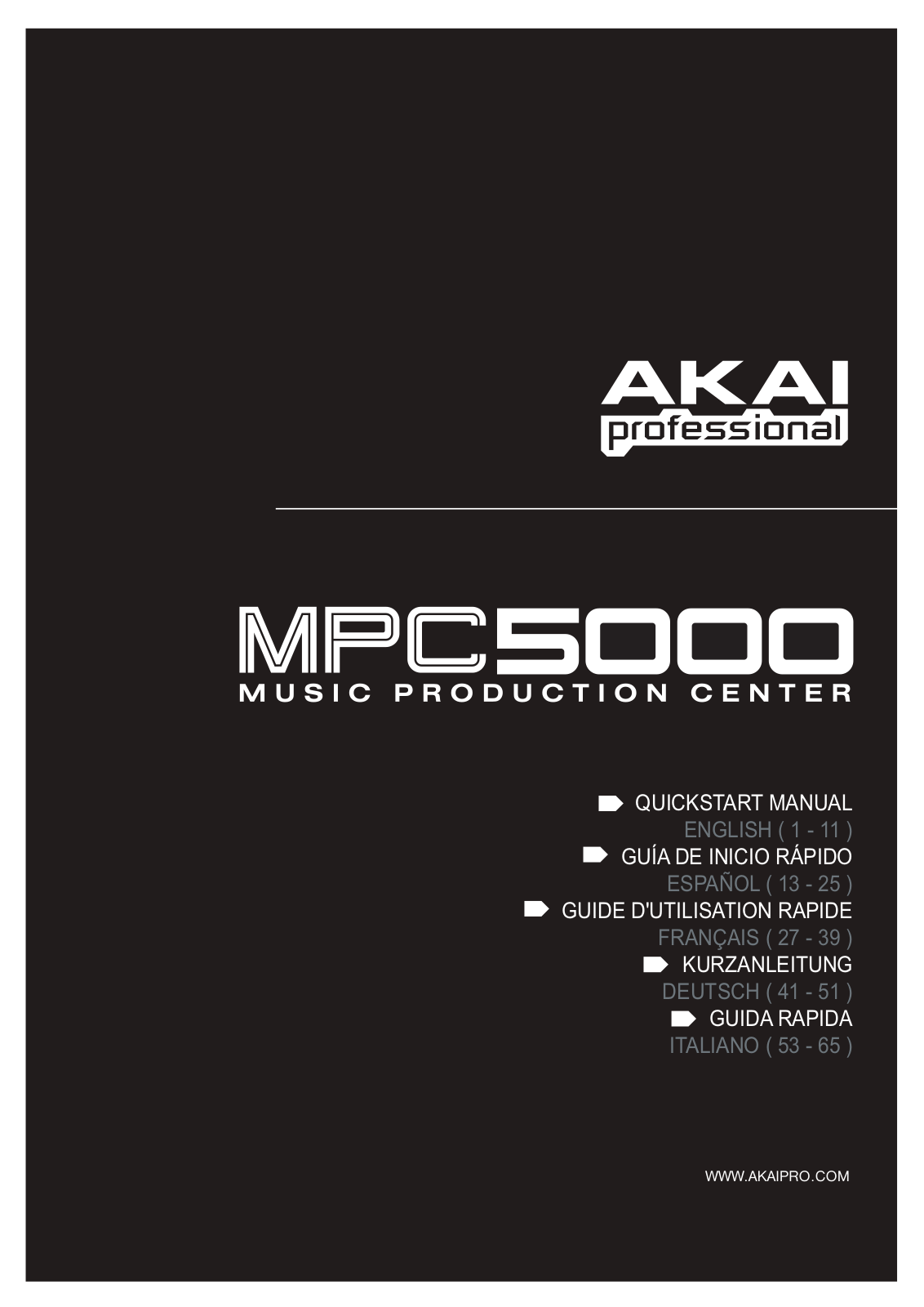 AKAI MPC5000 Quick Start Guide