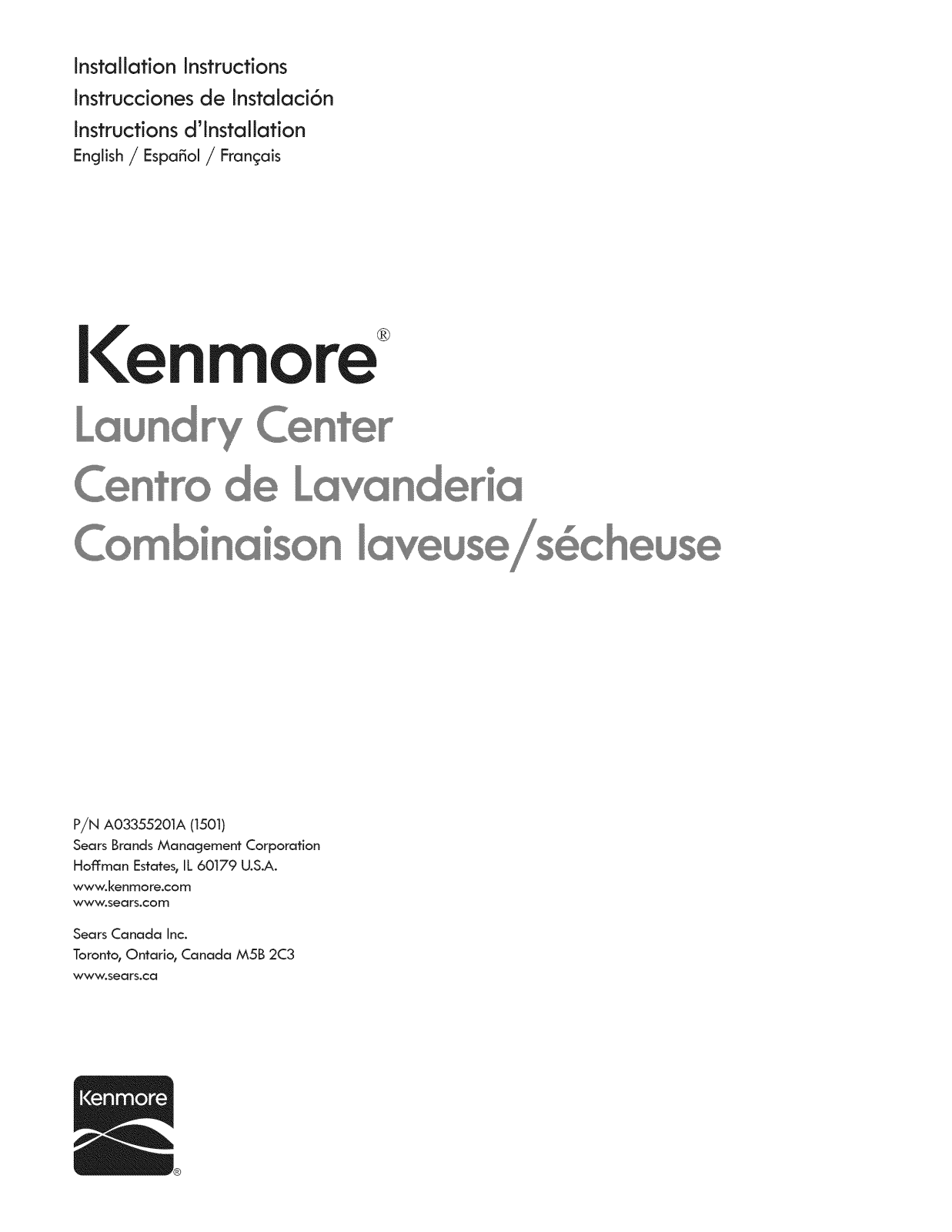 Kenmore 41761712510, 41761722510, 41761723510, 41771712510, 41771712511 Installation Guide - ManualMachine.com