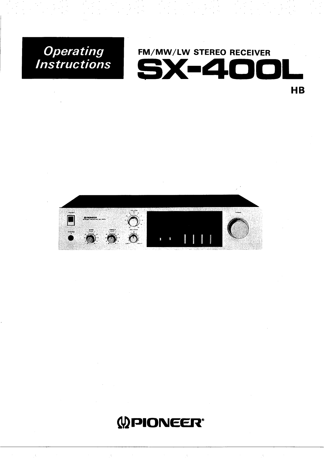Pioneer SX-400-L Owners manual