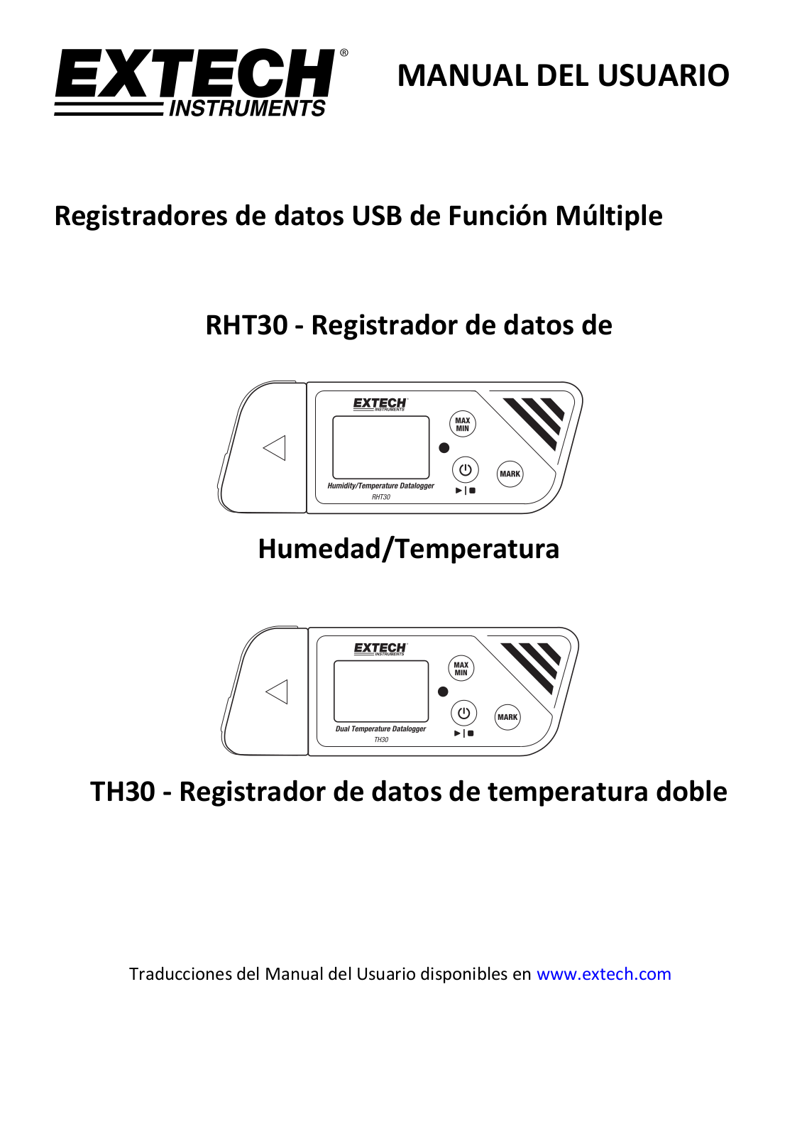 Extech RHT30, TH30 User guide