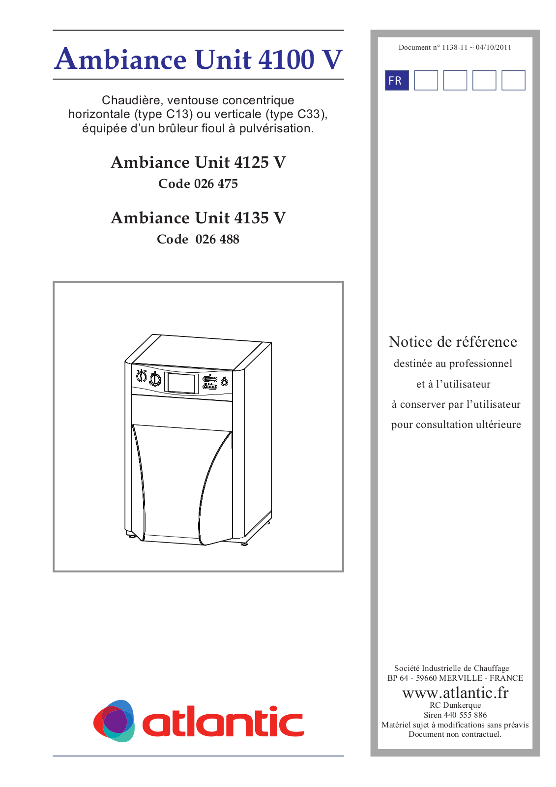 ATLANTIC 4100 V User Manual