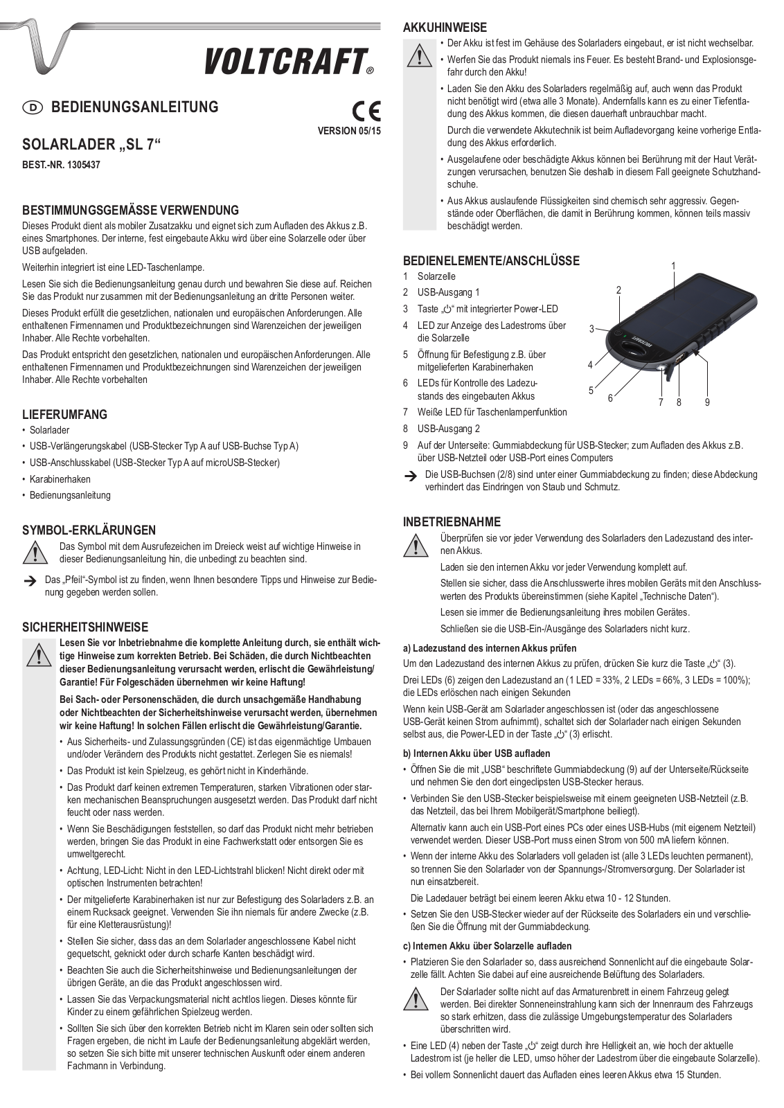 VOLTCRAFT SL-7 User guide