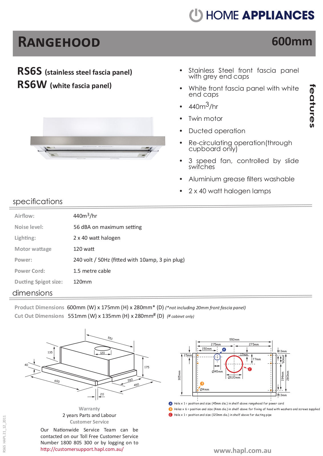 Arc RS6W User Manual