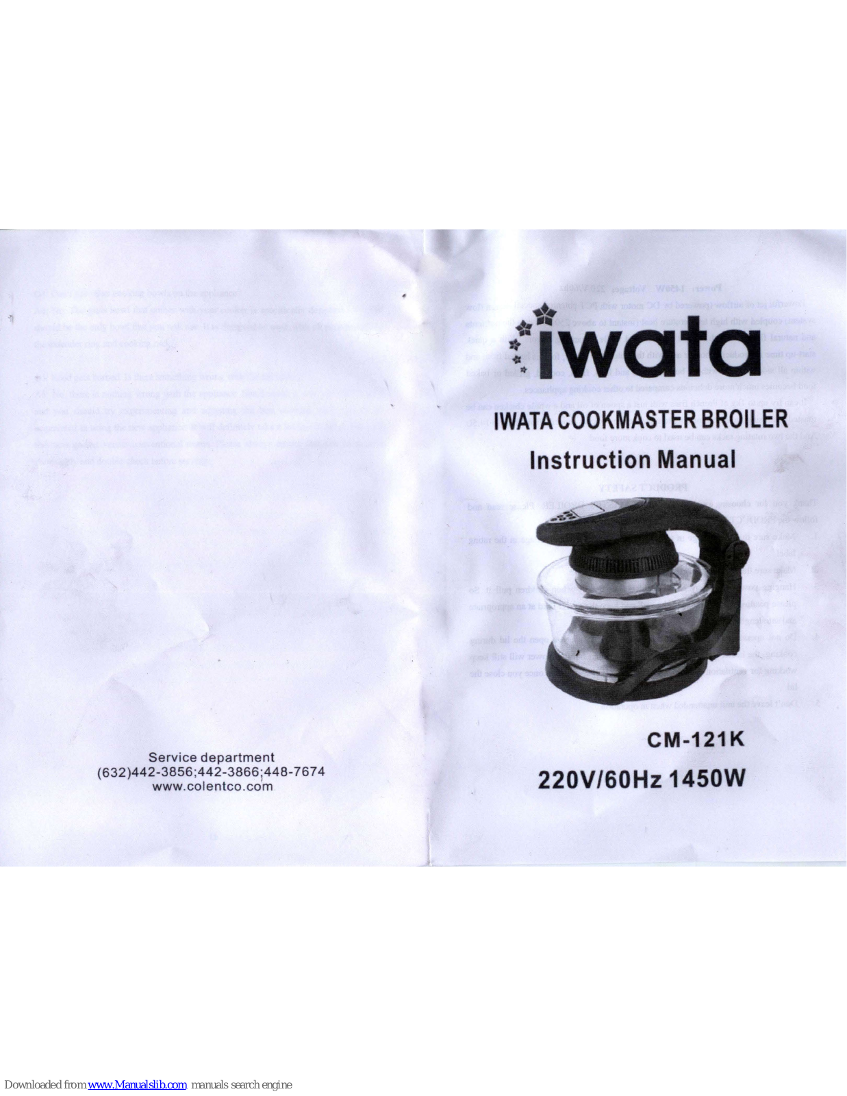 Iwata CM-121K Instruction Manual