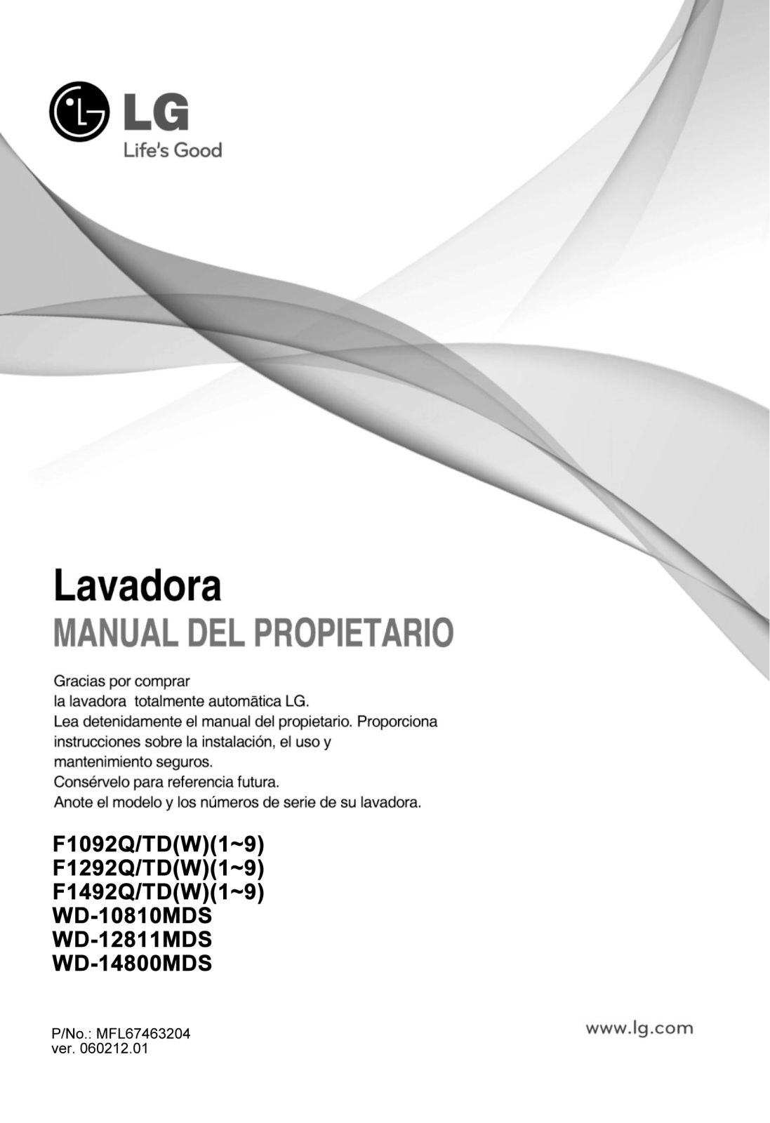 LG F1292QD User Manual