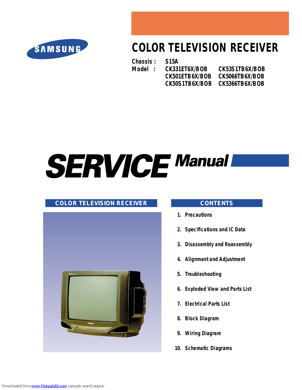 Samsung CK331ET6X/BOB, CK501ETB6X/BOB, CK50S1TB6X/BOB, CK53S1TB6X/BOB, CK5066TB6X/BOB Service Manual