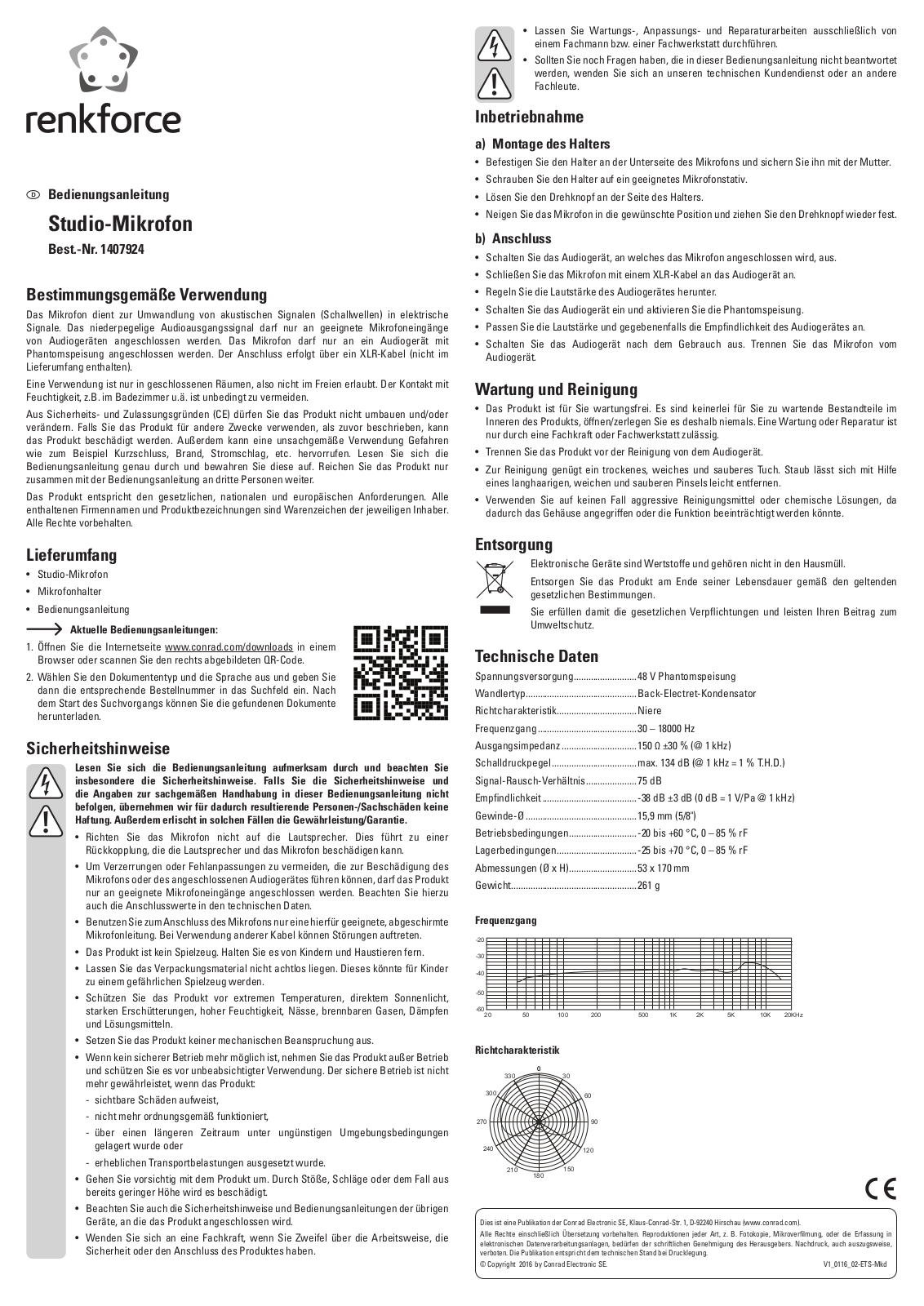 Renkforce 1407924 Operating Instructions