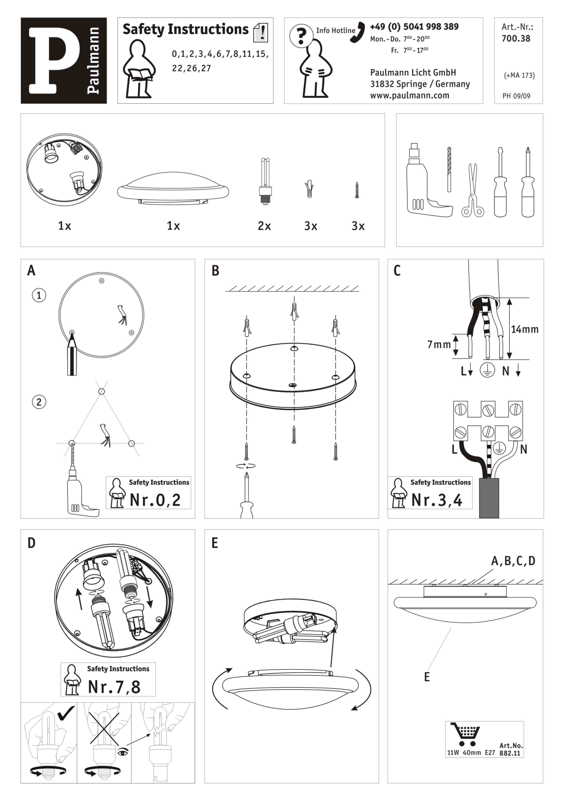 Paulmann 70038 Safety instructions - ManualMachine.com