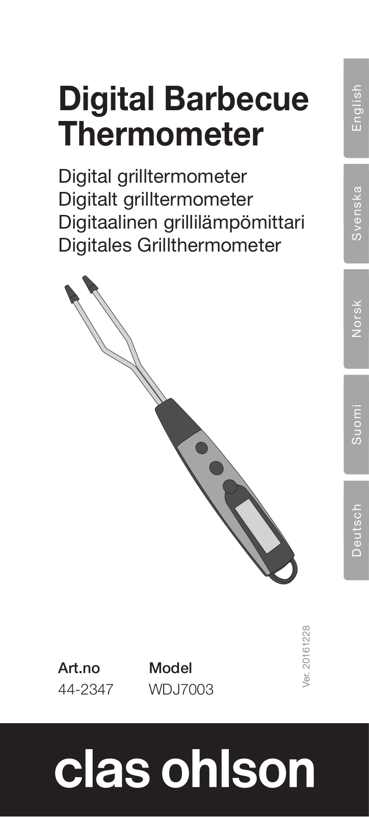 Clas Ohlson WDJ7003, 44-2347 Instruction Manual